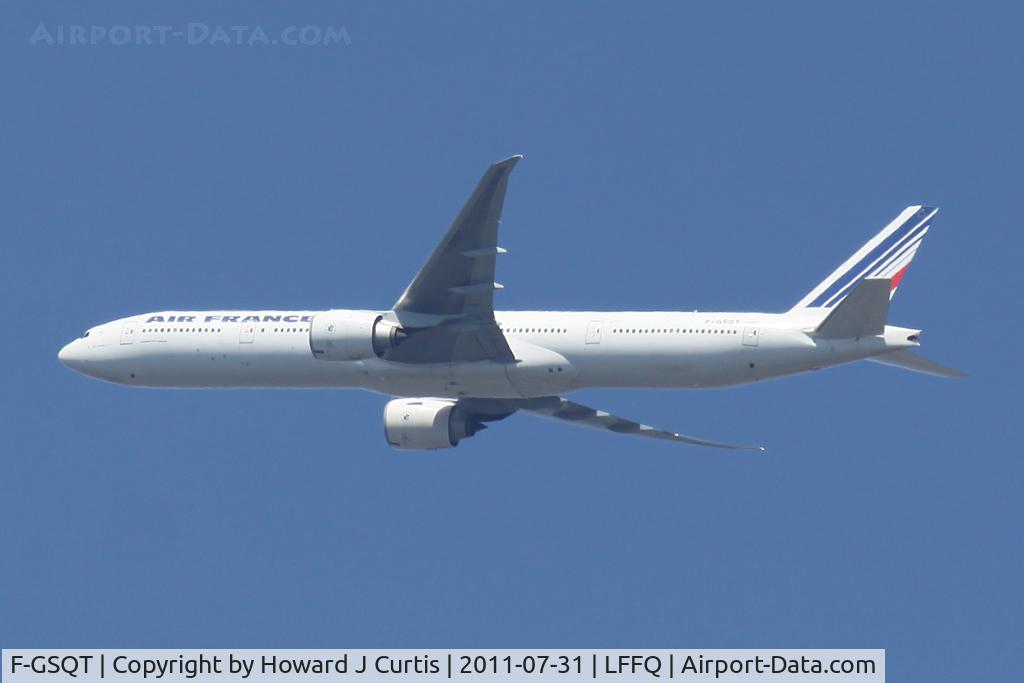 F-GSQT, 2007 Boeing 777-328/ER C/N 32846, One of the Orly-based Air France fleet caught climbing to the West.