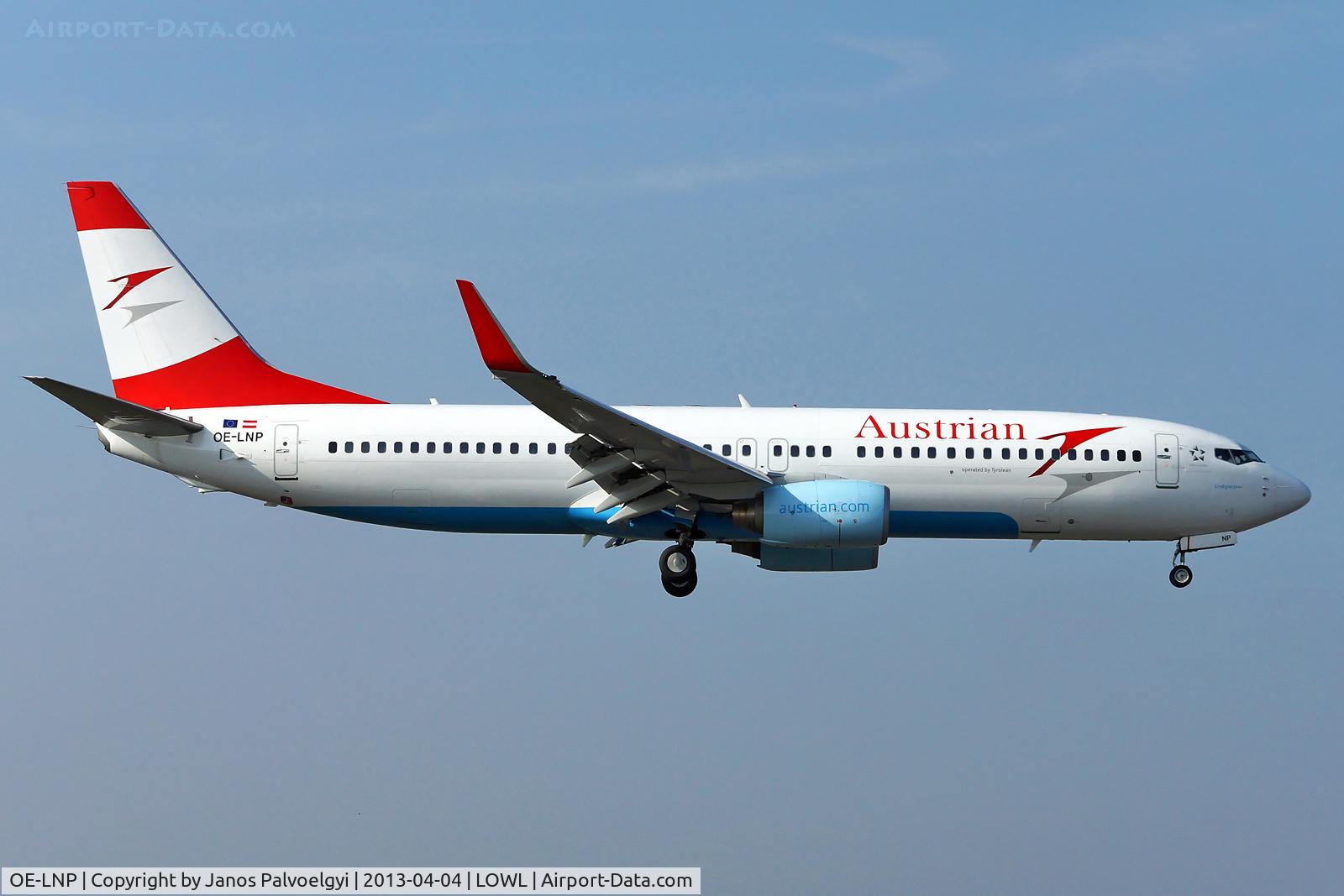 OE-LNP, 2002 Boeing 737-8Z9 C/N 30420, Austrain Airlines Boeing B737-8Z9 final approach in LOWL/LNZ