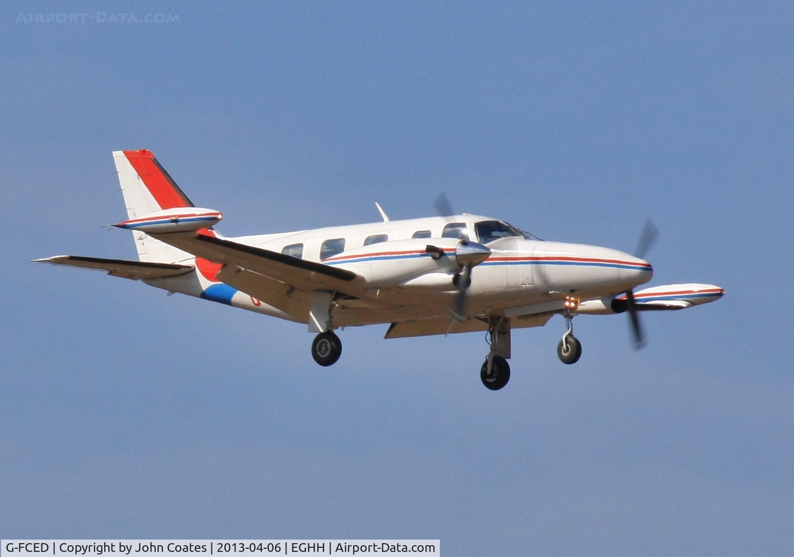 G-FCED, 1981 Piper PA-31T2-620 Cheyenne IIXL C/N 31T-8166013, Arriving runway 08