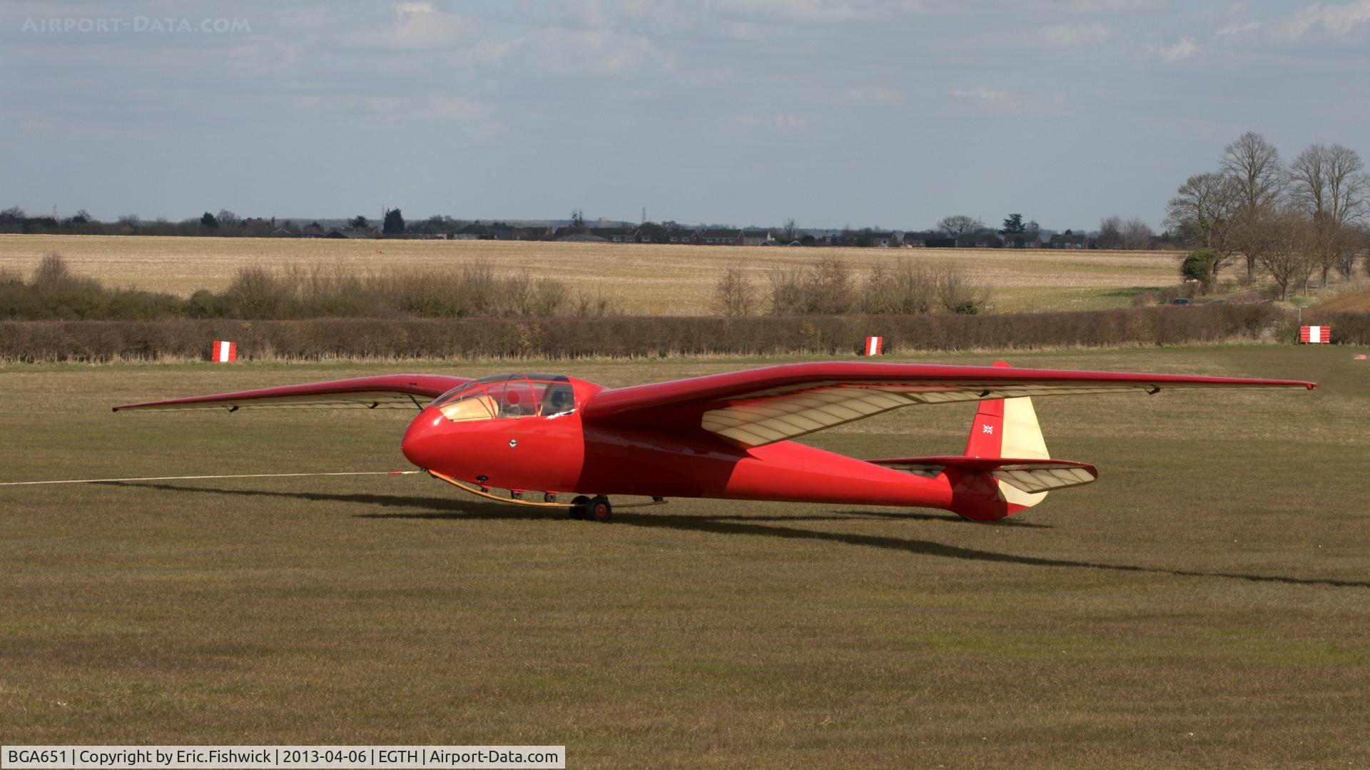 BGA651, 1939 Slingsby T-13 Petrel C/N 363, 1. BGA651 enjoying the Spring Sunshine at Shuttleworth (Old Warden) Aerodrome.