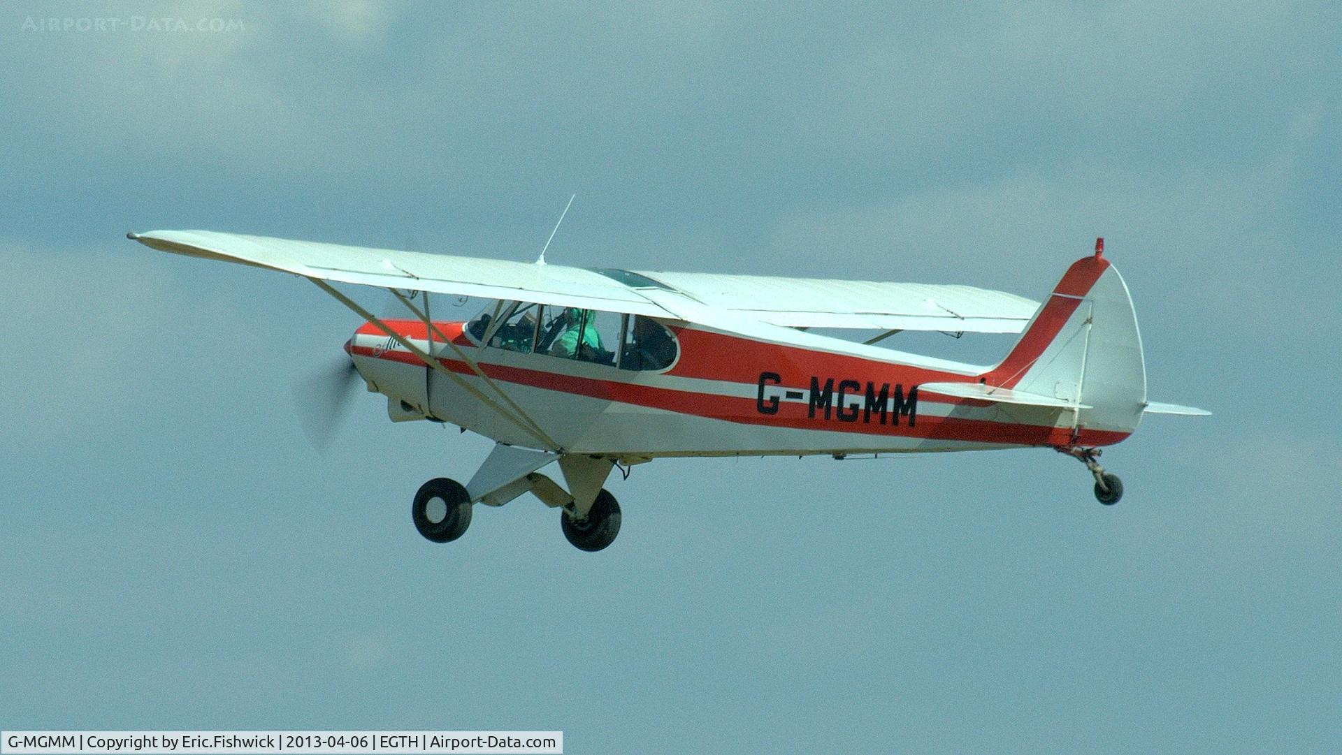 G-MGMM, 1979 Piper PA-18-150 Super Cub C/N 18-7909189, 4. G-MGMM departing Shuttleworth (Old Warden) Aerodrome.