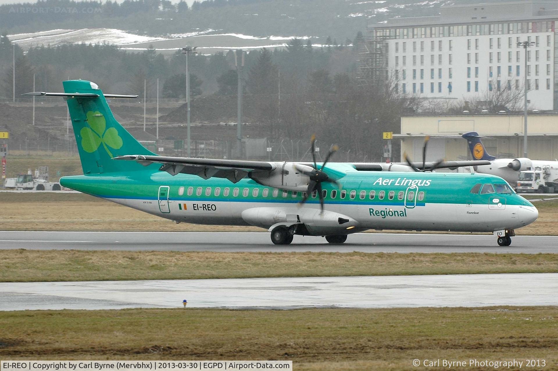 EI-REO, 2008 ATR 72-212A C/N 787, Taken from 'The Mound' near Bond Helicopters.