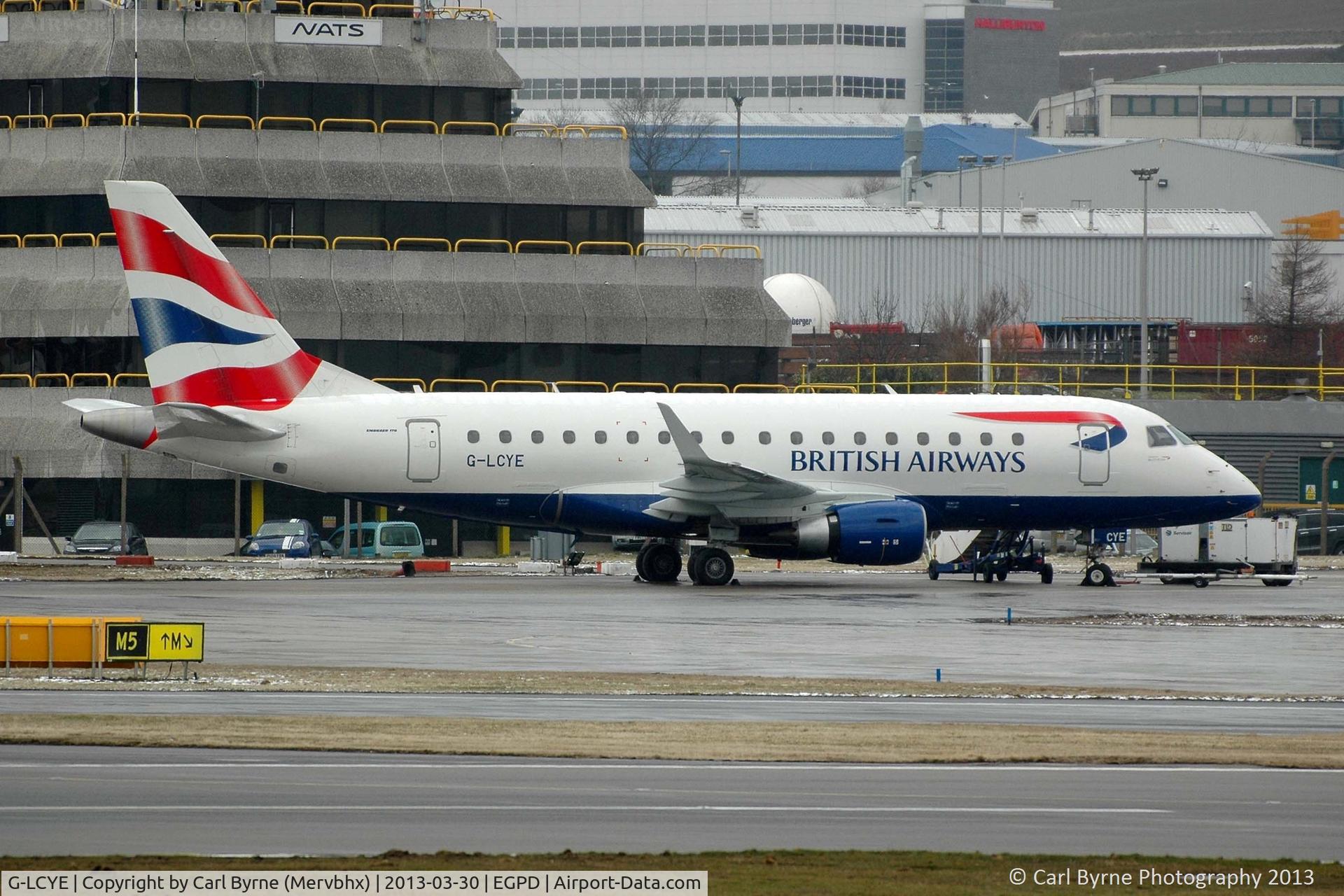 G-LCYE, 2009 Embraer ERJ-170-100STD C/N 17000296, Taken from 'The Mound' near Bond Helicopters.