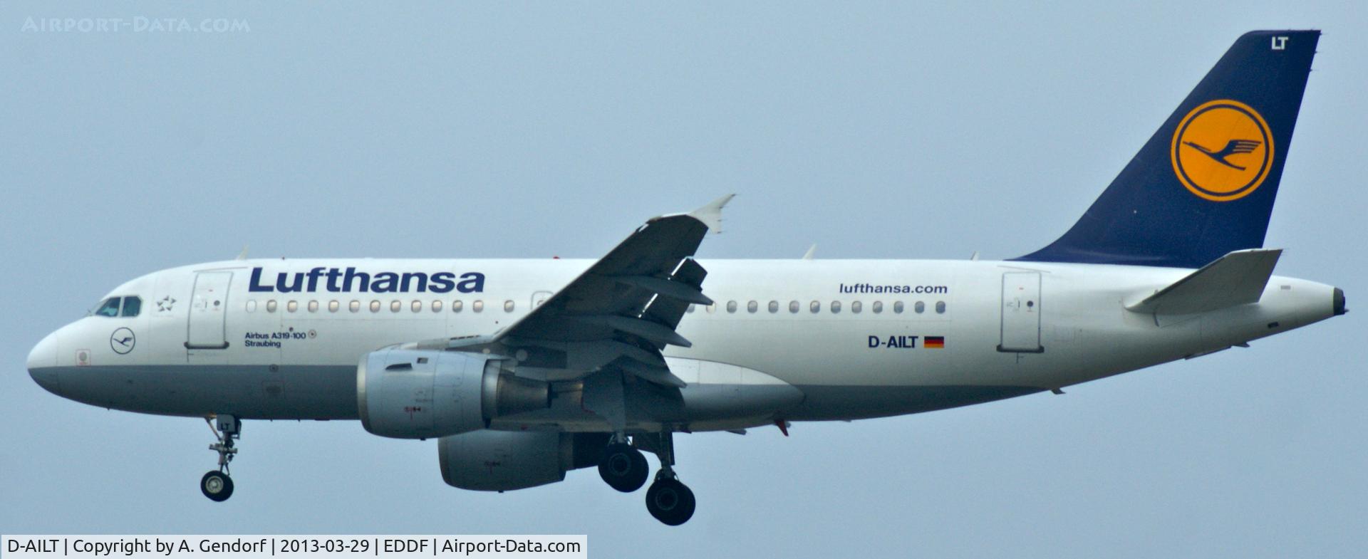 D-AILT, 1997 Airbus A319-114 C/N 738, Lufthansa, seen here on finals at Frankfurt Int´l (EDDF)