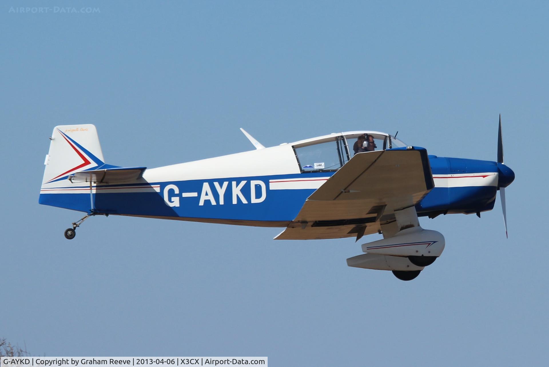 G-AYKD, 1962 Jodel DR-1050 Ambassadeur C/N 351, About to touch down at Northrepps..