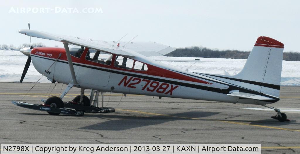 N2798X, 1965 Cessna 180H Skywagon C/N 18051598, Cessna 180H Skywagon at the fuel pumps.