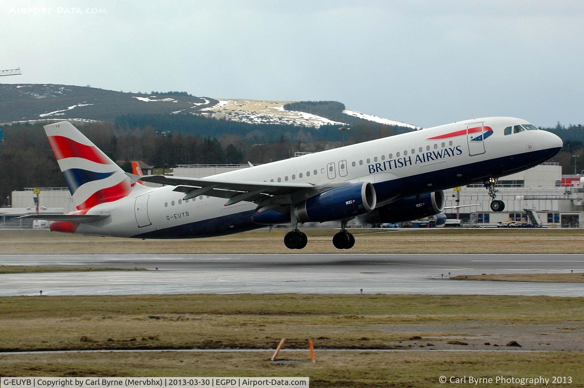 G-EUYB, 2008 Airbus A320-232 C/N 3703, Taken from 'The Mound' near Bond Helicopters.