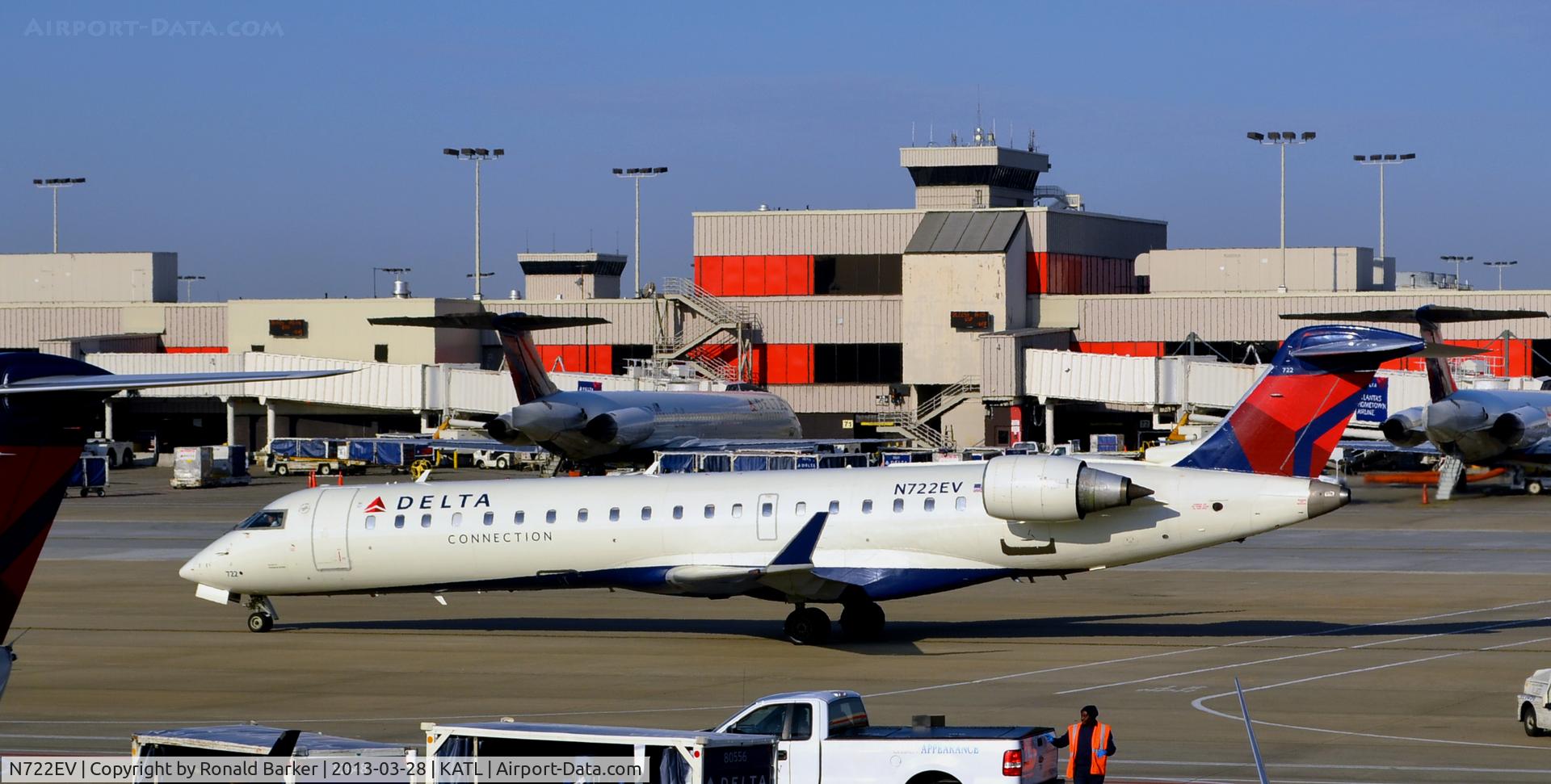 N722EV, 2003 Bombardier CRJ-701 (CL-600-2C10) Regional Jet C/N 10127, Taxi Atlanta
