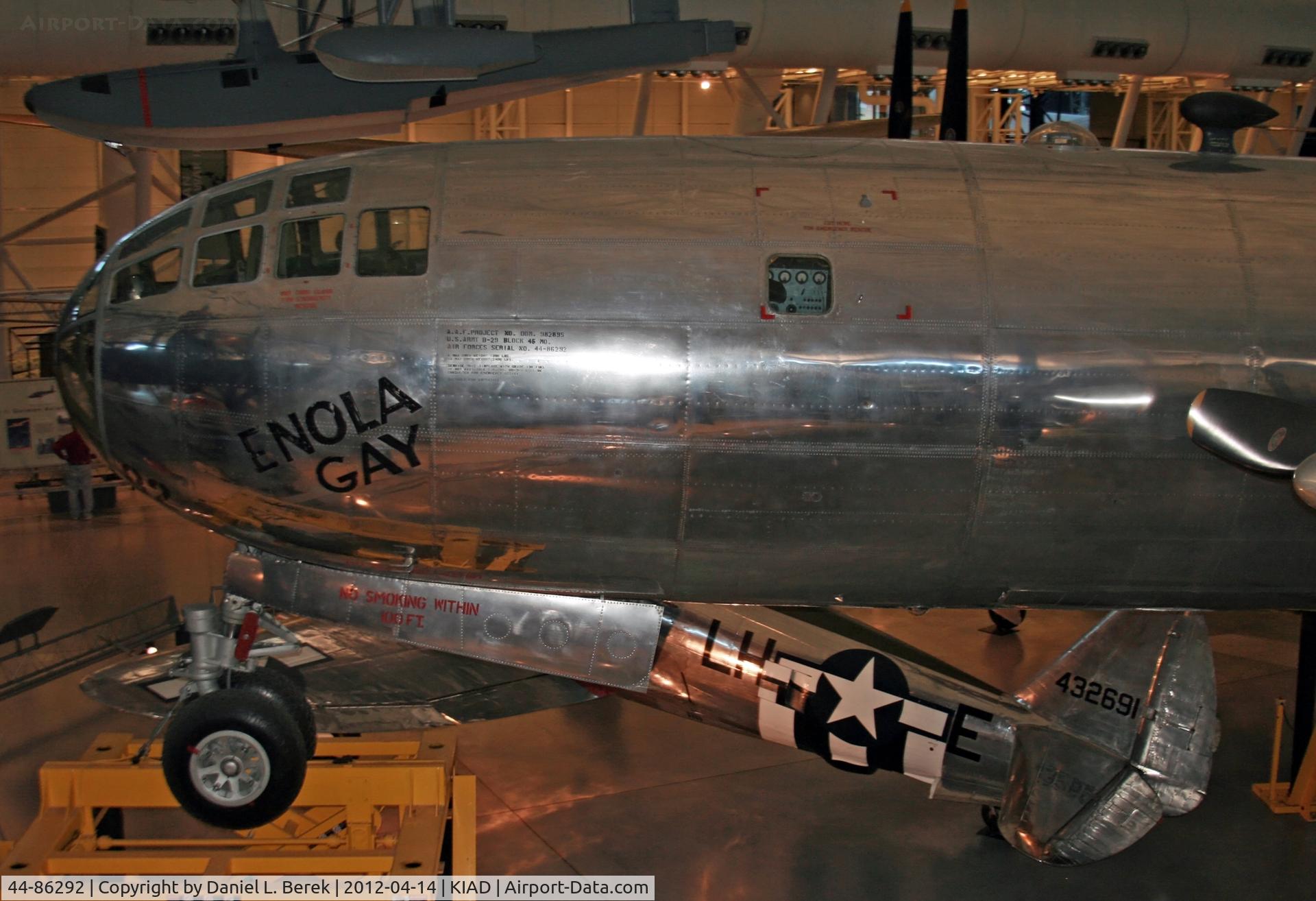 44-86292, 1944 Boeing B-29-45-MO Superfortress C/N Not found 44-86292, This is one of the most famous aircraft of all time.