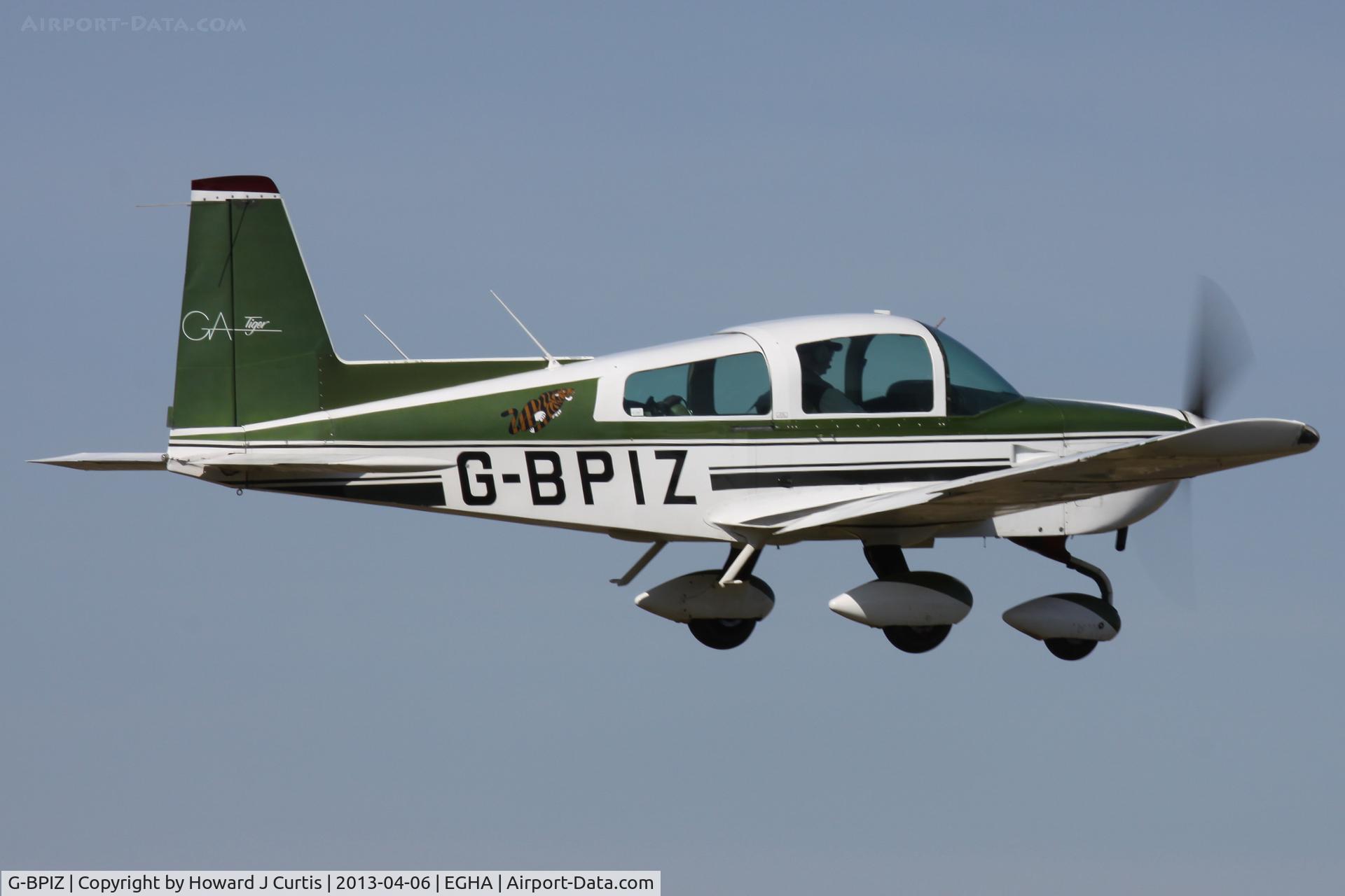 G-BPIZ, 1979 Gulfstream American AA-5B Tiger C/N AA5B-1154, Privately owned. Caught on departure.