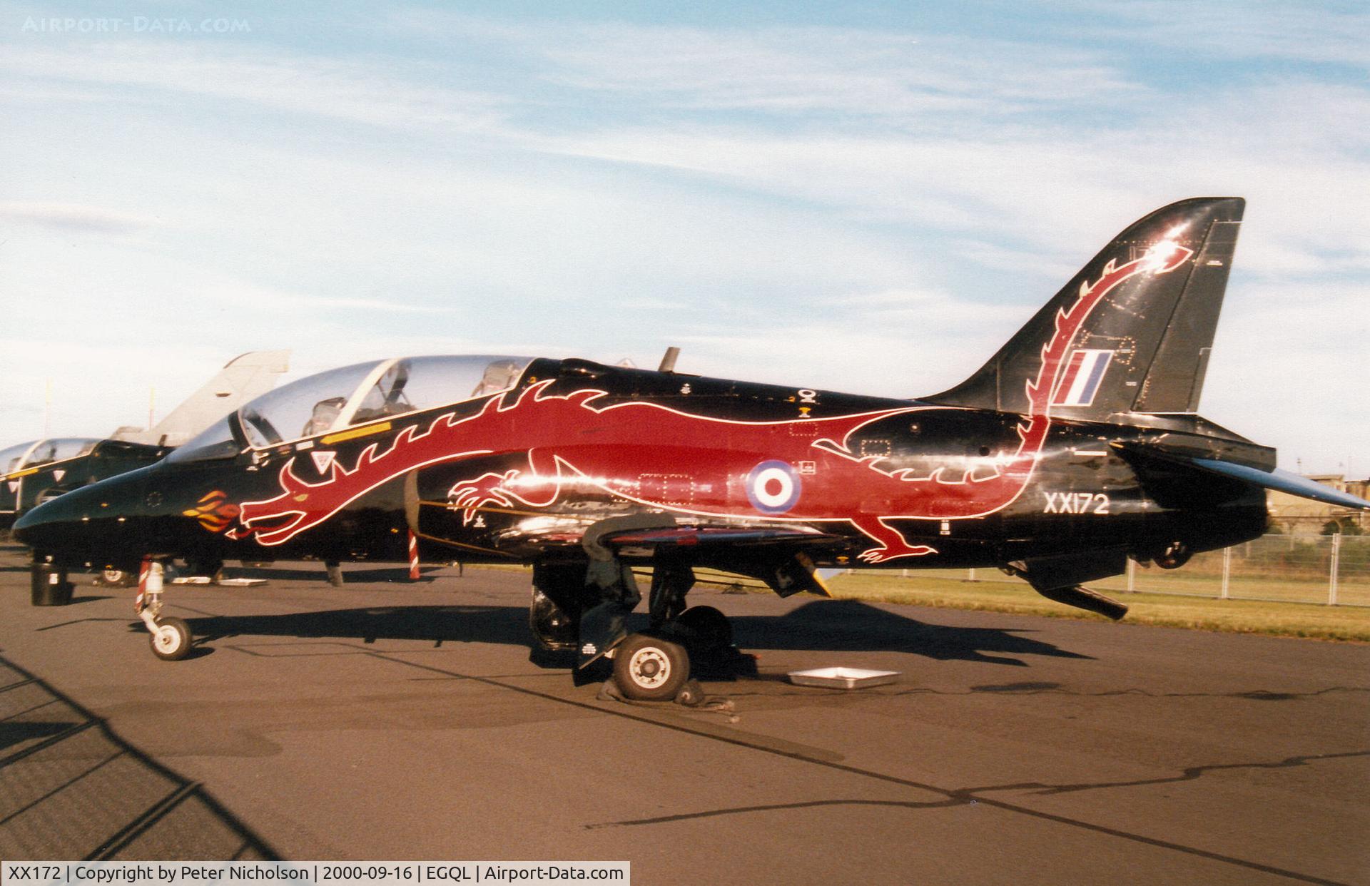 XX172, 1977 Hawker Siddeley Hawk T.1 C/N 019/312019, Hawk T.1, callsign Thunder 2, of 74[Reserve] Squadron on display at the 2000 RAF Leuchars Airshow.