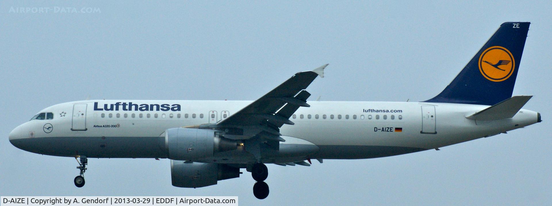 D-AIZE, 2010 Airbus A320-214 C/N 4261, Lufthansa, seen here landing at Frankfurt Int´l (EDDF) RWY 25L