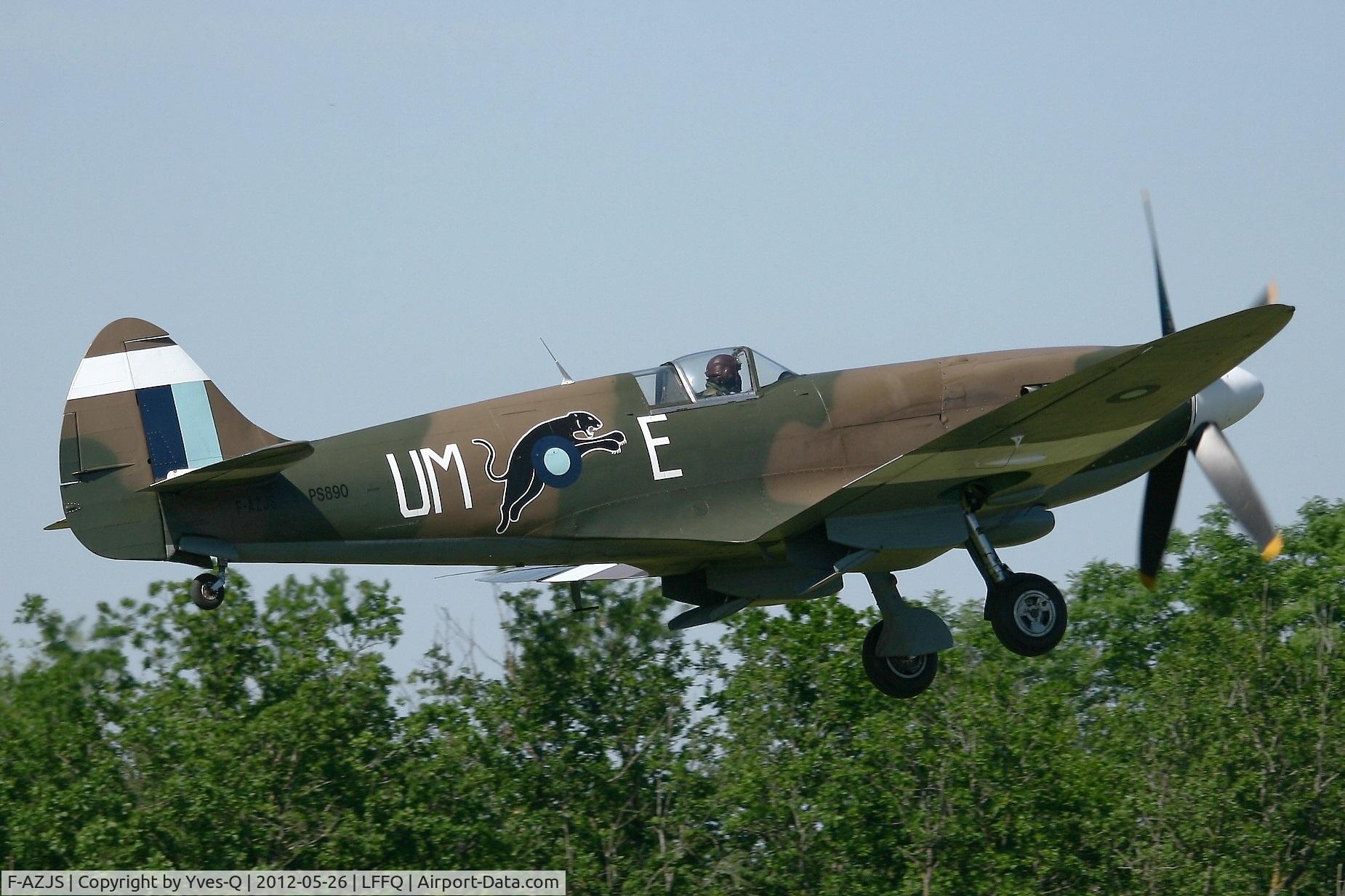 F-AZJS, 1944 Supermarine 389 Spitfire PR.XIX C/N 6S/585110, Supermarine Spitfire PR19 389, La Ferté Alais Airfield (LFFQ) Air Show (Le Temps Des Hélices)