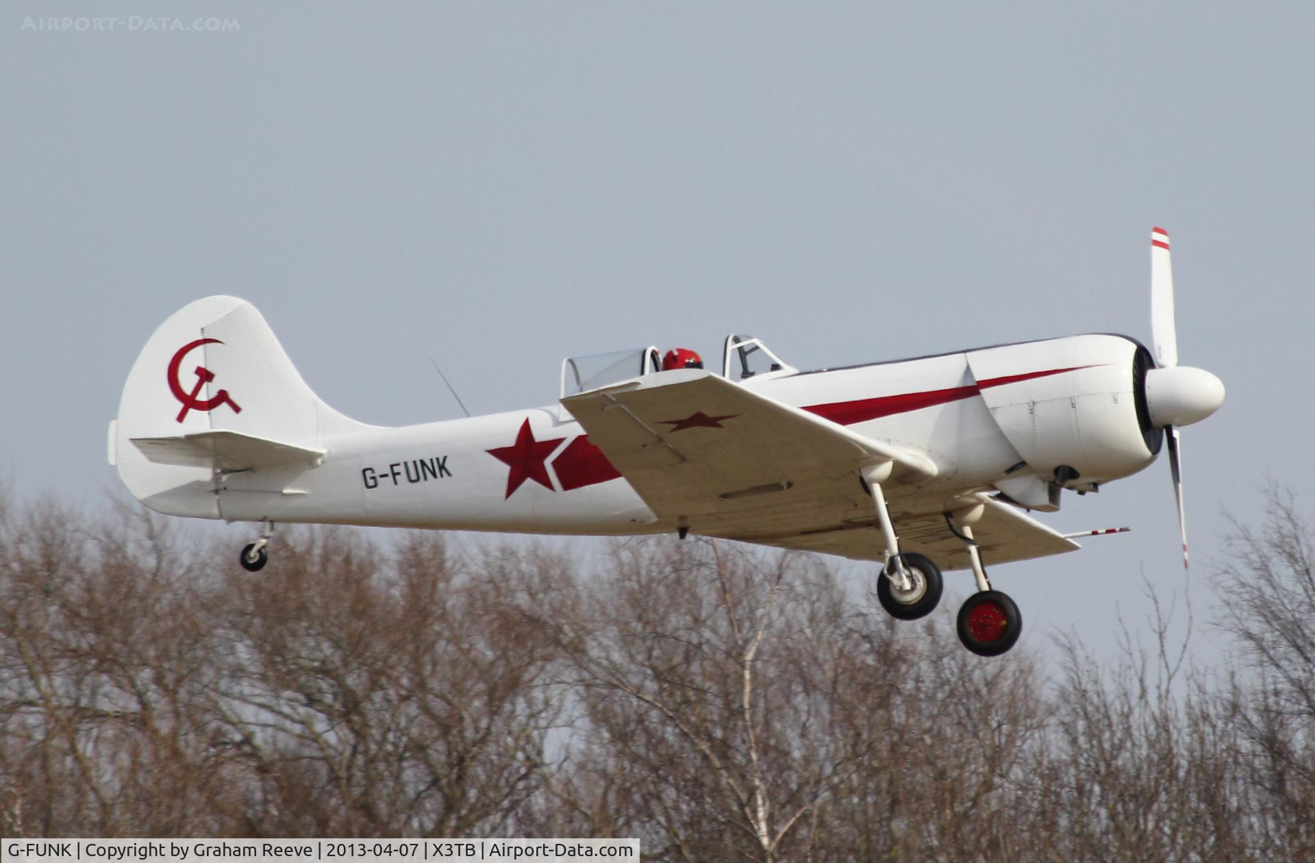 G-FUNK, 1985 Yakovlev Yak-50 C/N 852908, About to land.
