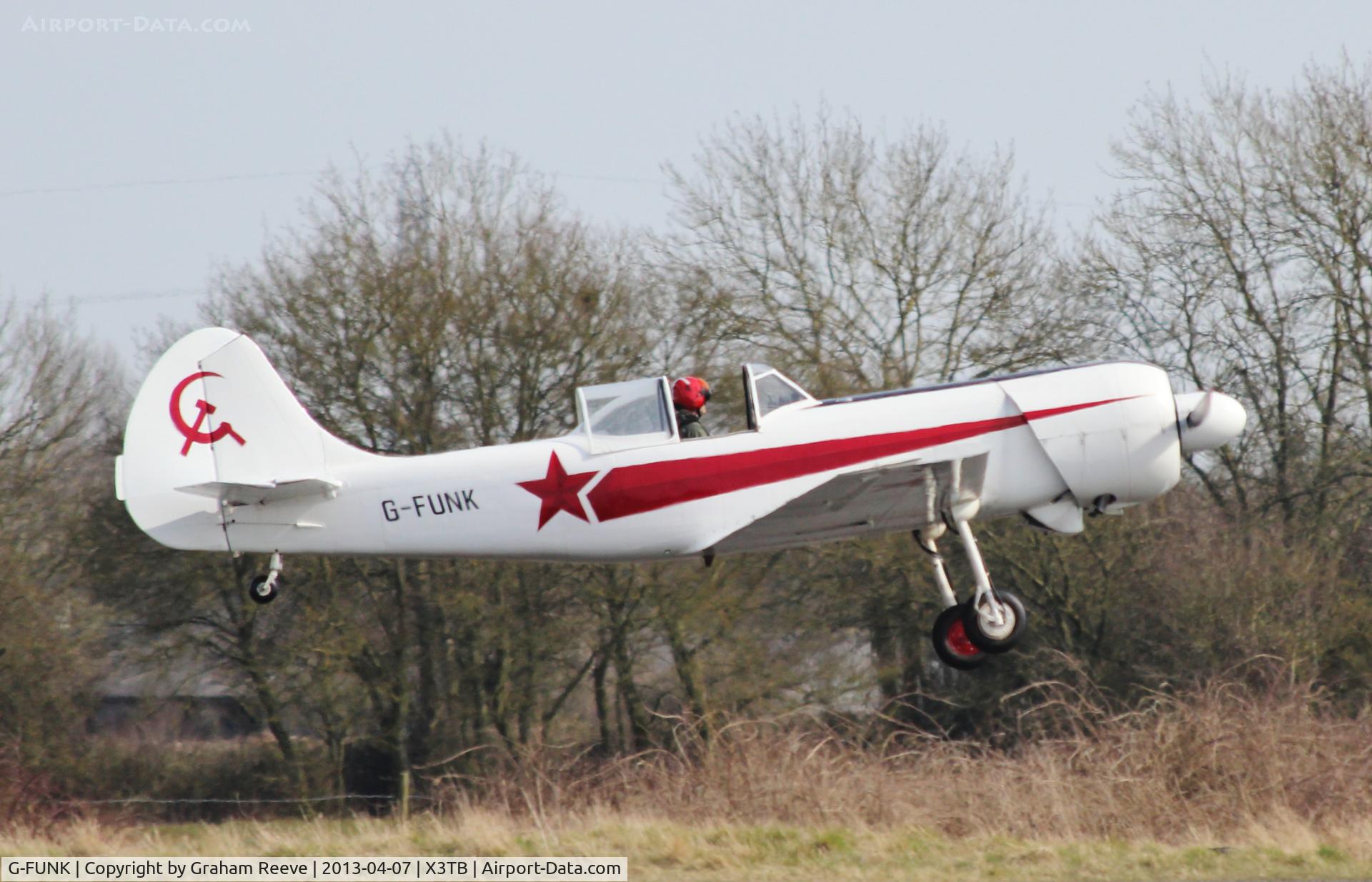 G-FUNK, 1985 Yakovlev Yak-50 C/N 852908, About to touch down.