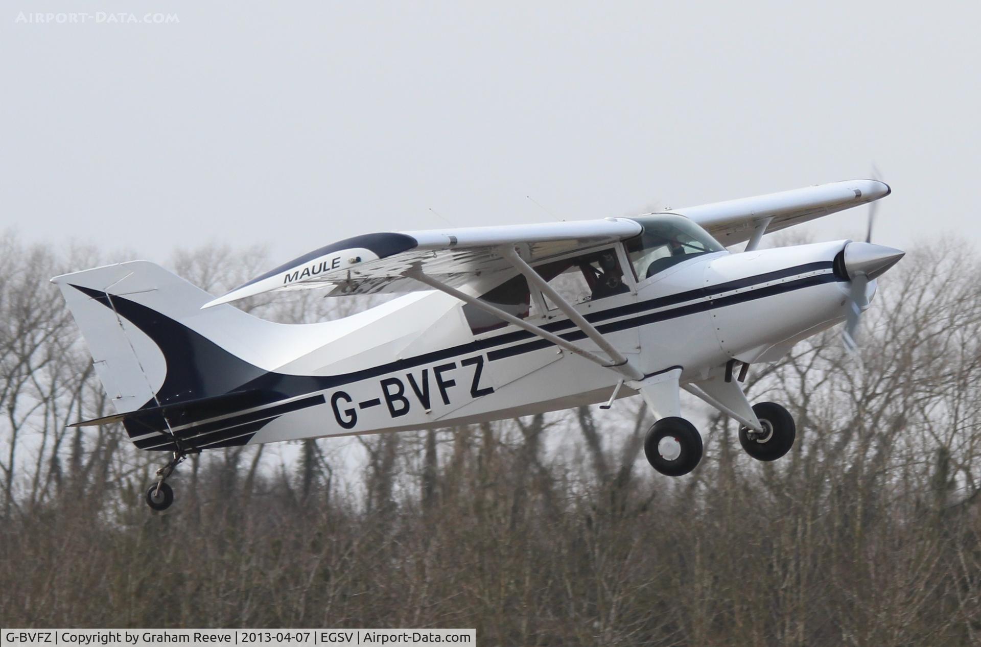 G-BVFZ, 1986 Maule M-5-180C C/N 8082C, Departing from Old Buckenham.