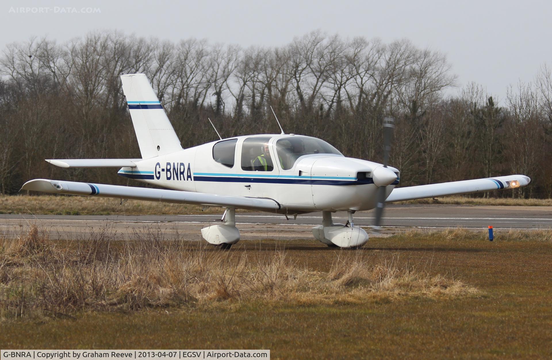 G-BNRA, 1987 Socata TB-10 Tobago C/N 772, Just landed.