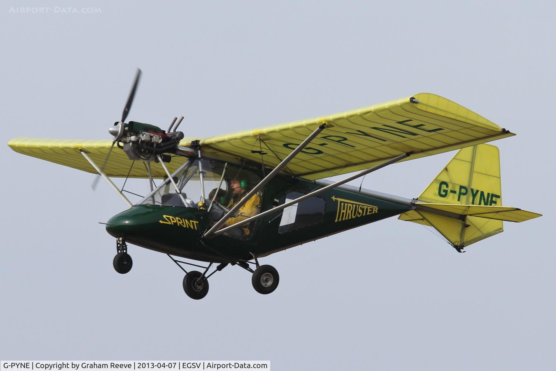 G-PYNE, 2002 Thruster T600N 450 C/N 0072-T600N-067, Just taken off.