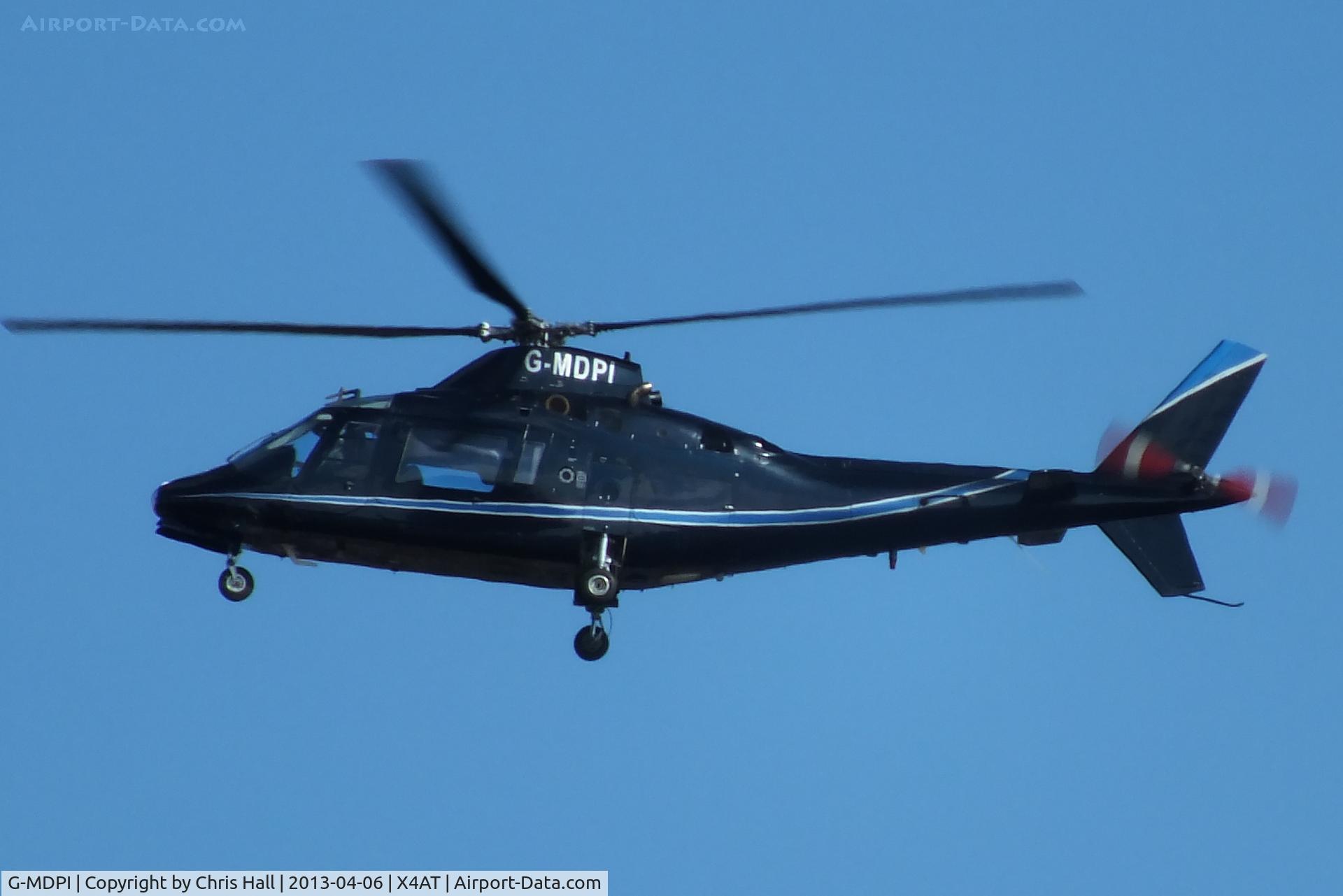G-MDPI, 1987 Agusta A-109A-2 C/N 7393, Ferrying racegoers into Aintree for the 2013 Grand National