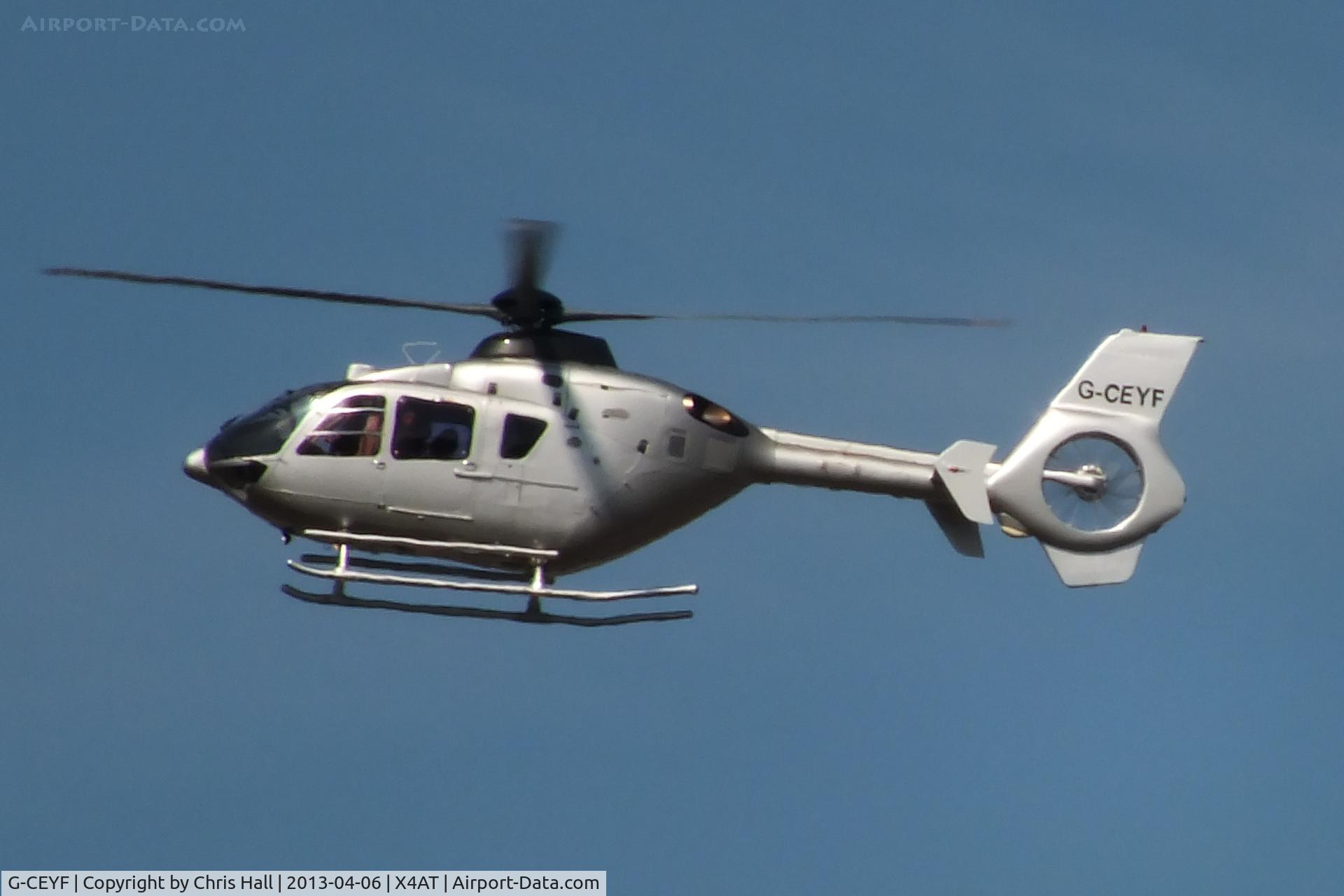 G-CEYF, 1999 Eurocopter EC-135T-1 C/N 0115, Ferrying racegoers into Aintree for the 2013 Grand National