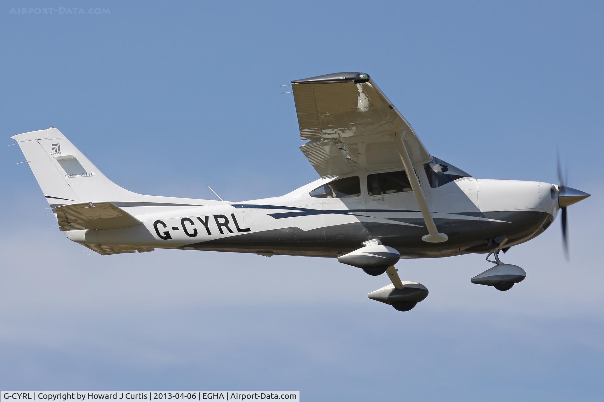 G-CYRL, 2011 Cessna 182T Skylane C/N 18282295, Privately owned. Caught on departure, a resident here.