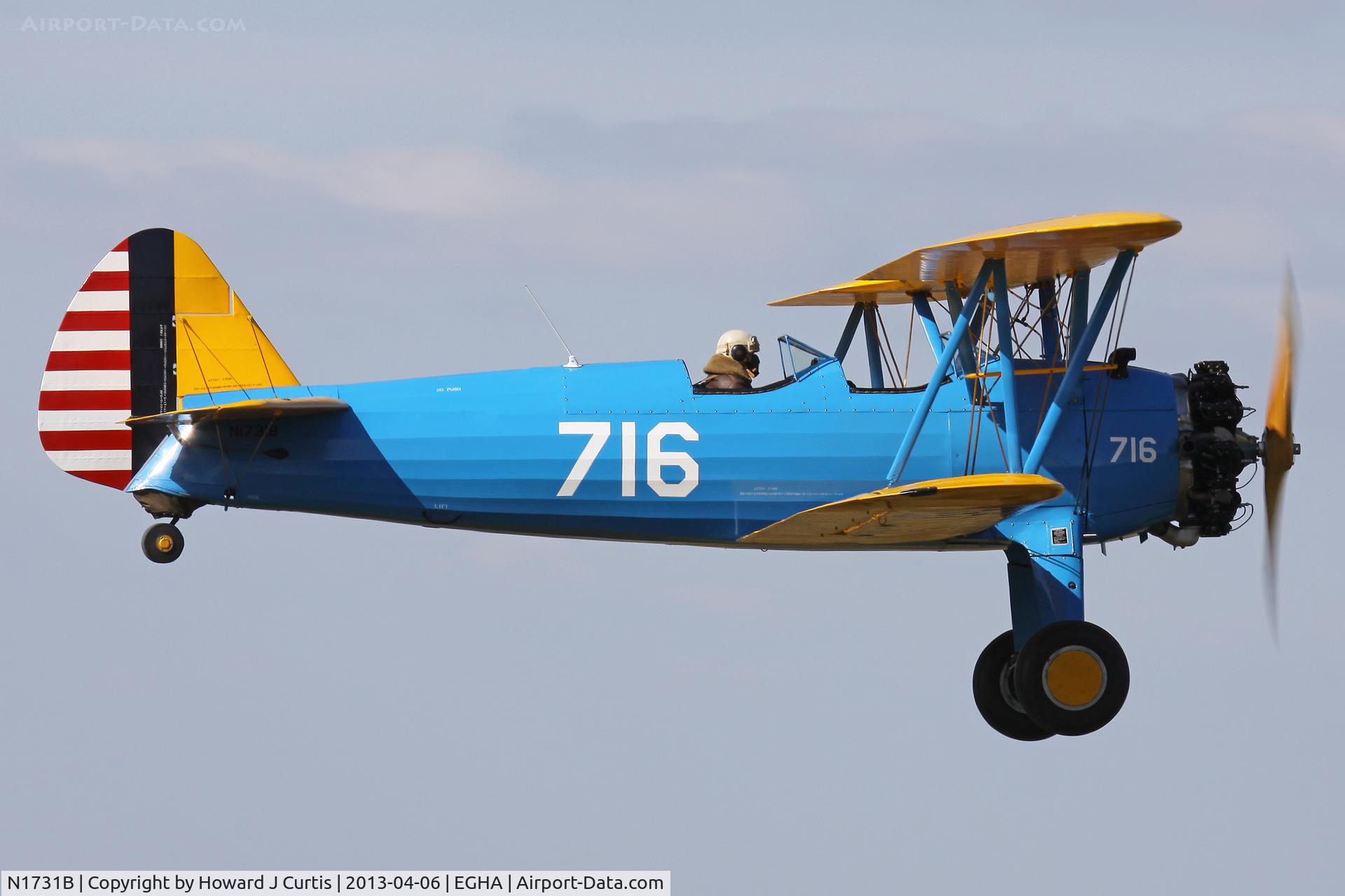 N1731B, 1943 Boeing E75 C/N 75-5716, Privately owned. Caught on departure, a resident here.