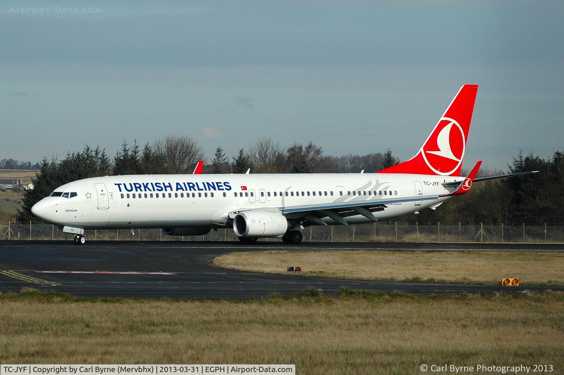 TC-JYF, 2012 Boeing 737-9F2/ER C/N 40982, Taken from the Ingliston showground.