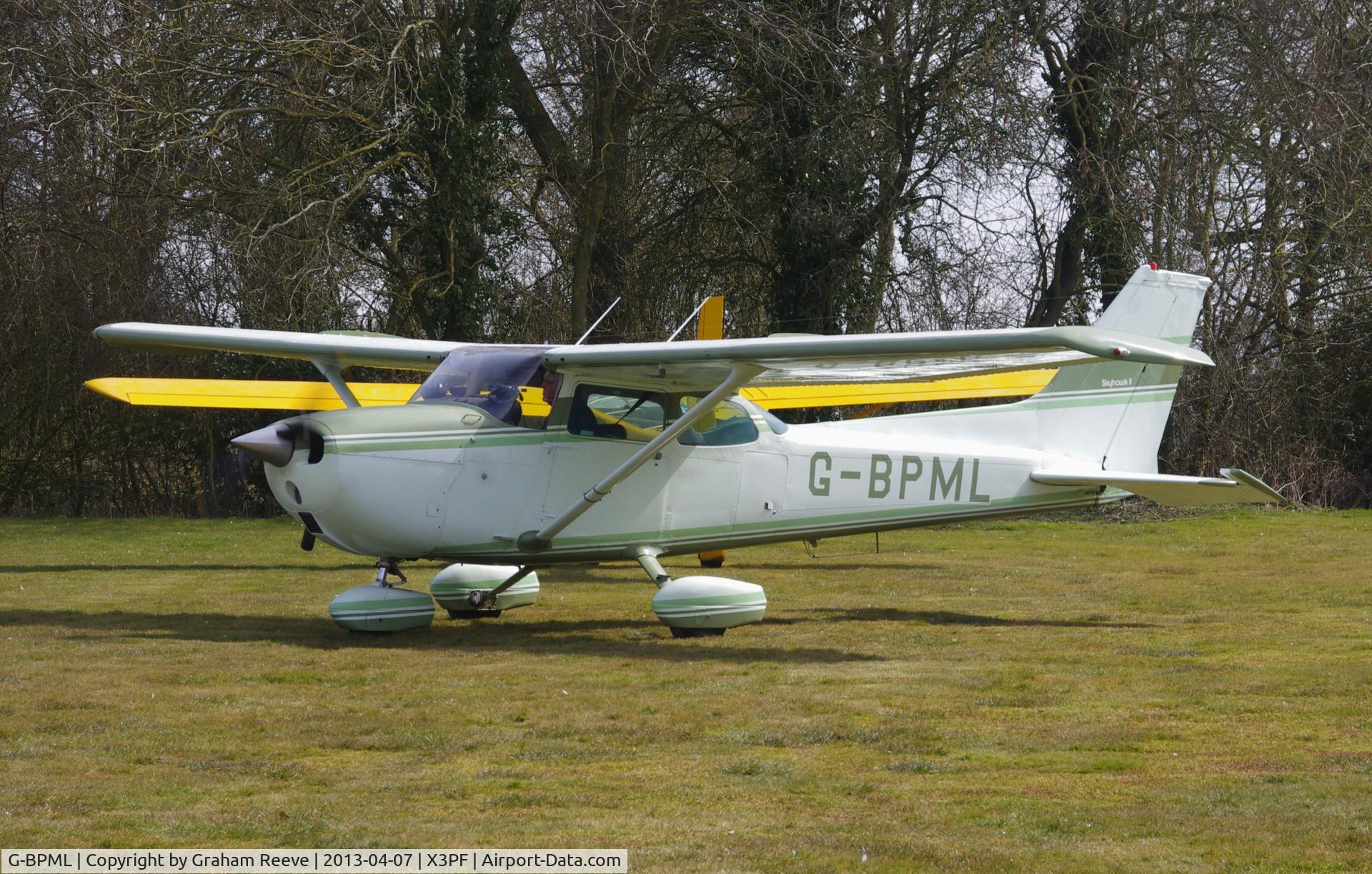 G-BPML, 1976 Cessna 172M C/N 172-67102, About to depart from Priory Farm.