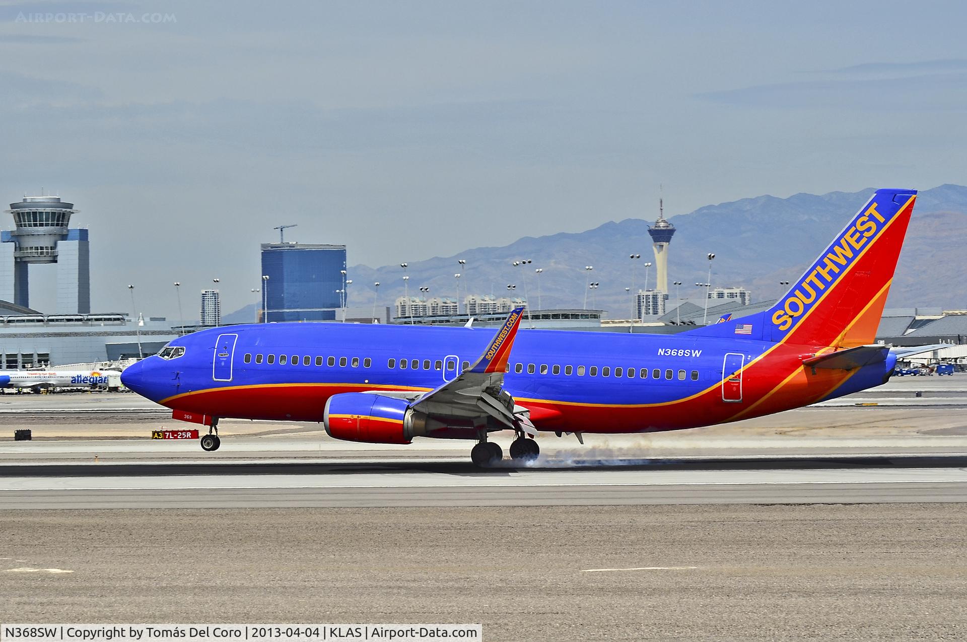 N368SW, 1993 Boeing 737-3H4 C/N 26579, N368SW Southwest Airlines Boeing 737-3H4 (cn 26579/2473)

Las Vegas - McCarran International (LAS / KLAS)
USA - Nevada, April 04, 2011
Photo: Tomás Del Coro