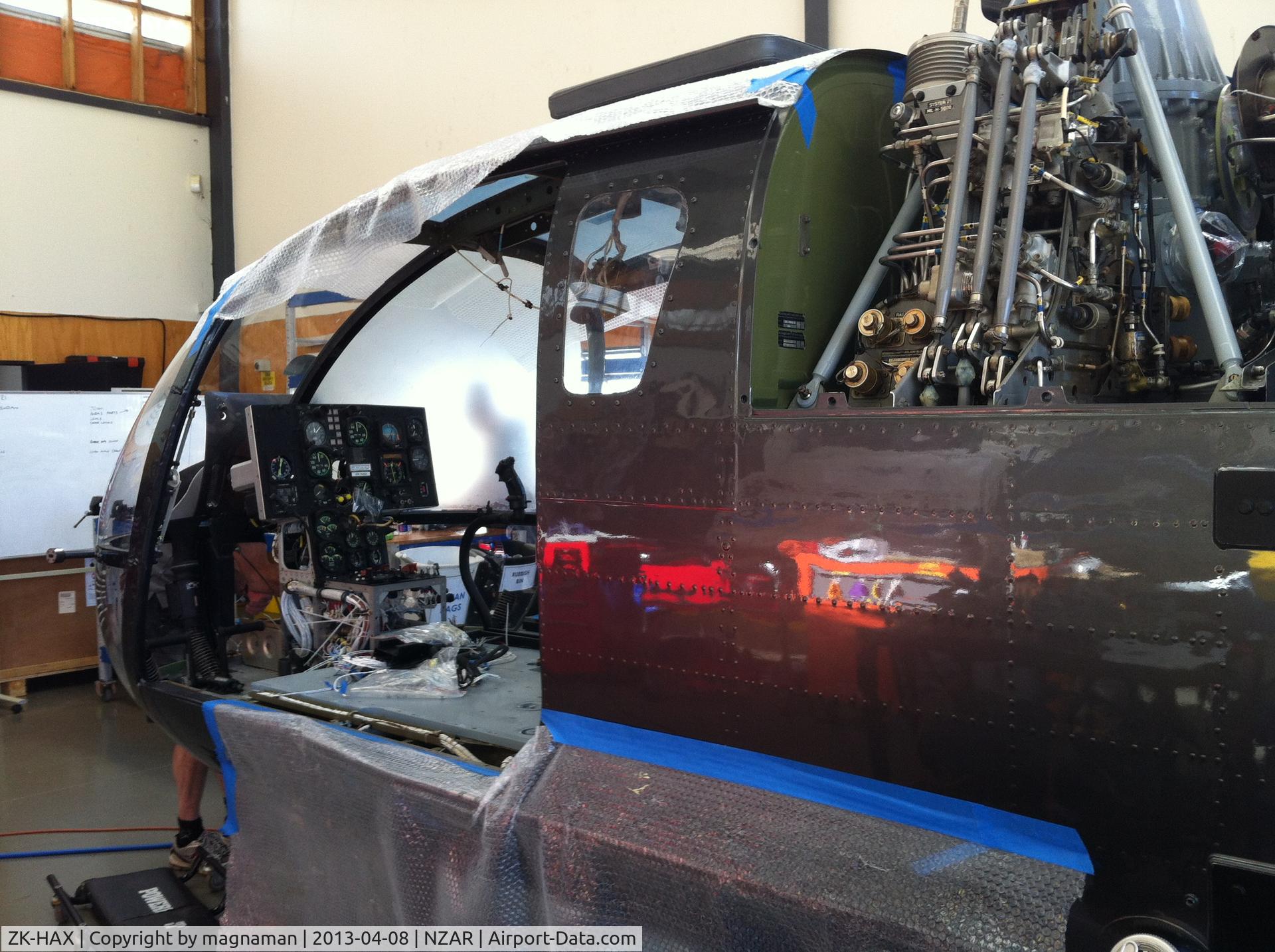 ZK-HAX, MBB Bo-105 C/N S-888, In Oceania Hangar undergoing extensive refurbishment prior to delivery.