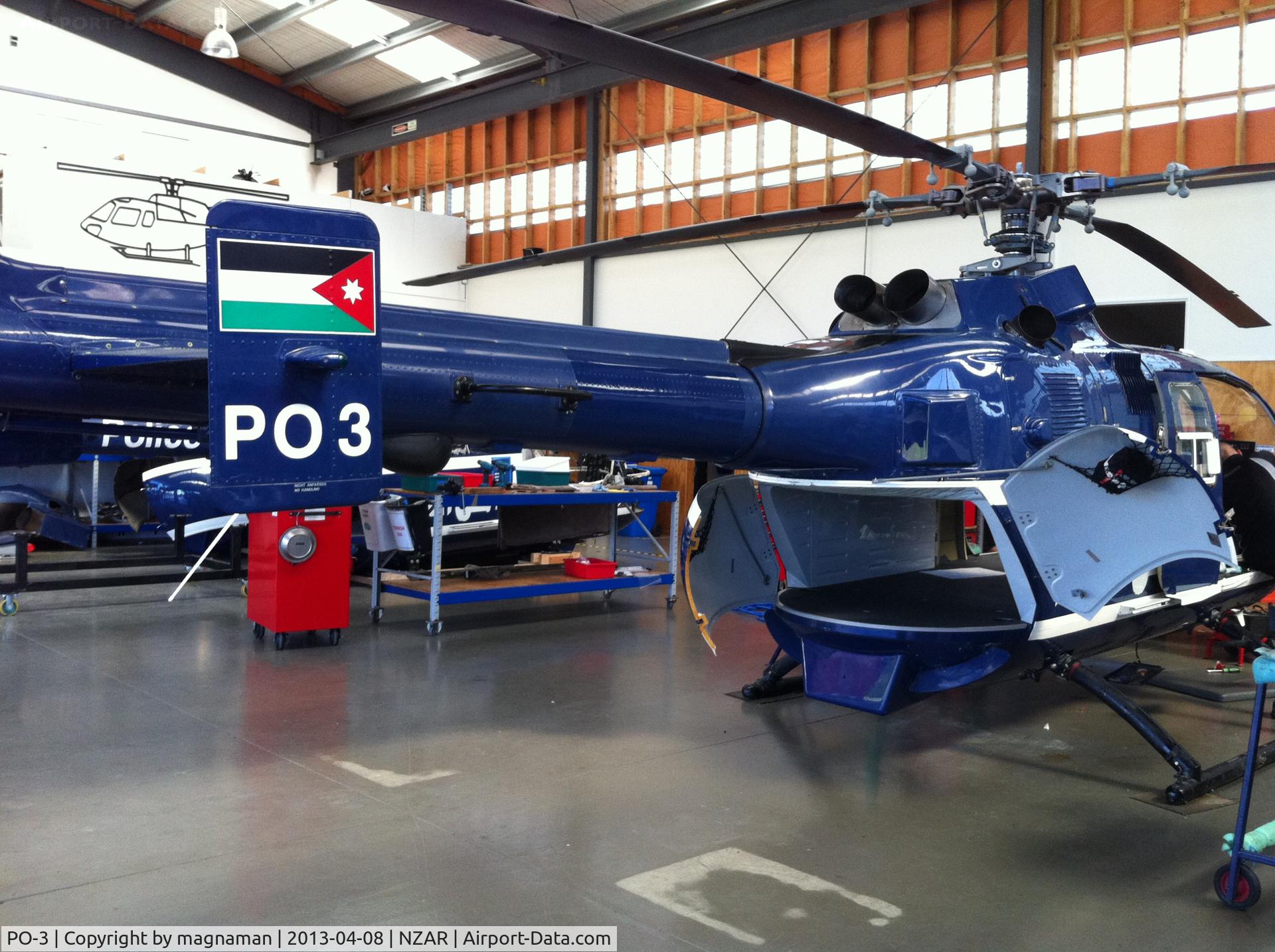 PO-3, MBB Bo-105 C/N S-802, One of three ex Jordanian Police examples here in New Zealand. Great little find with Oceania. c/n S-802 to be ZK-HVA.