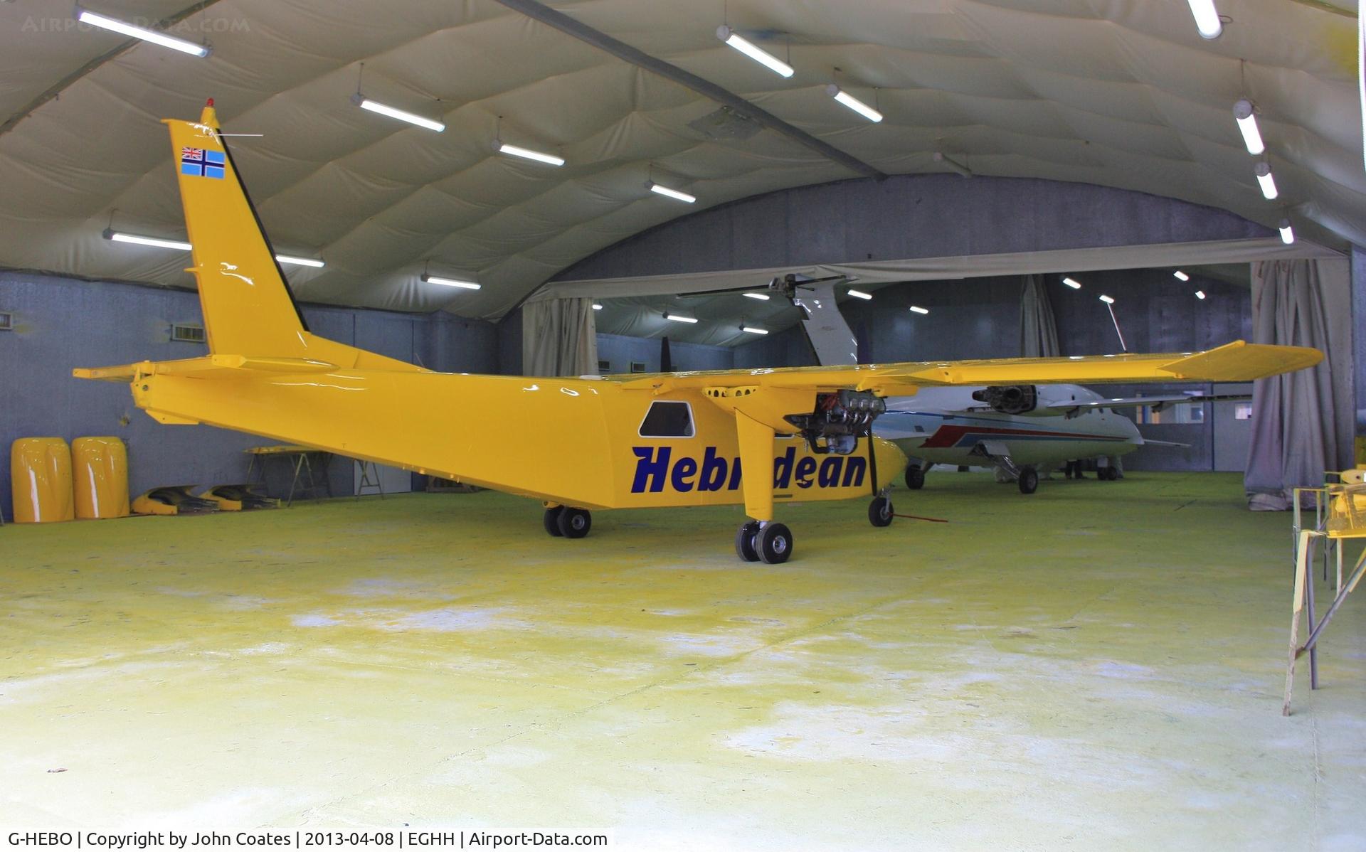 G-HEBO, 1993 Pilatus Britten-Norman BN-2B-20 Islander C/N 2268, Being finished off in the paintshop with Avanti P180 M-FRED behind