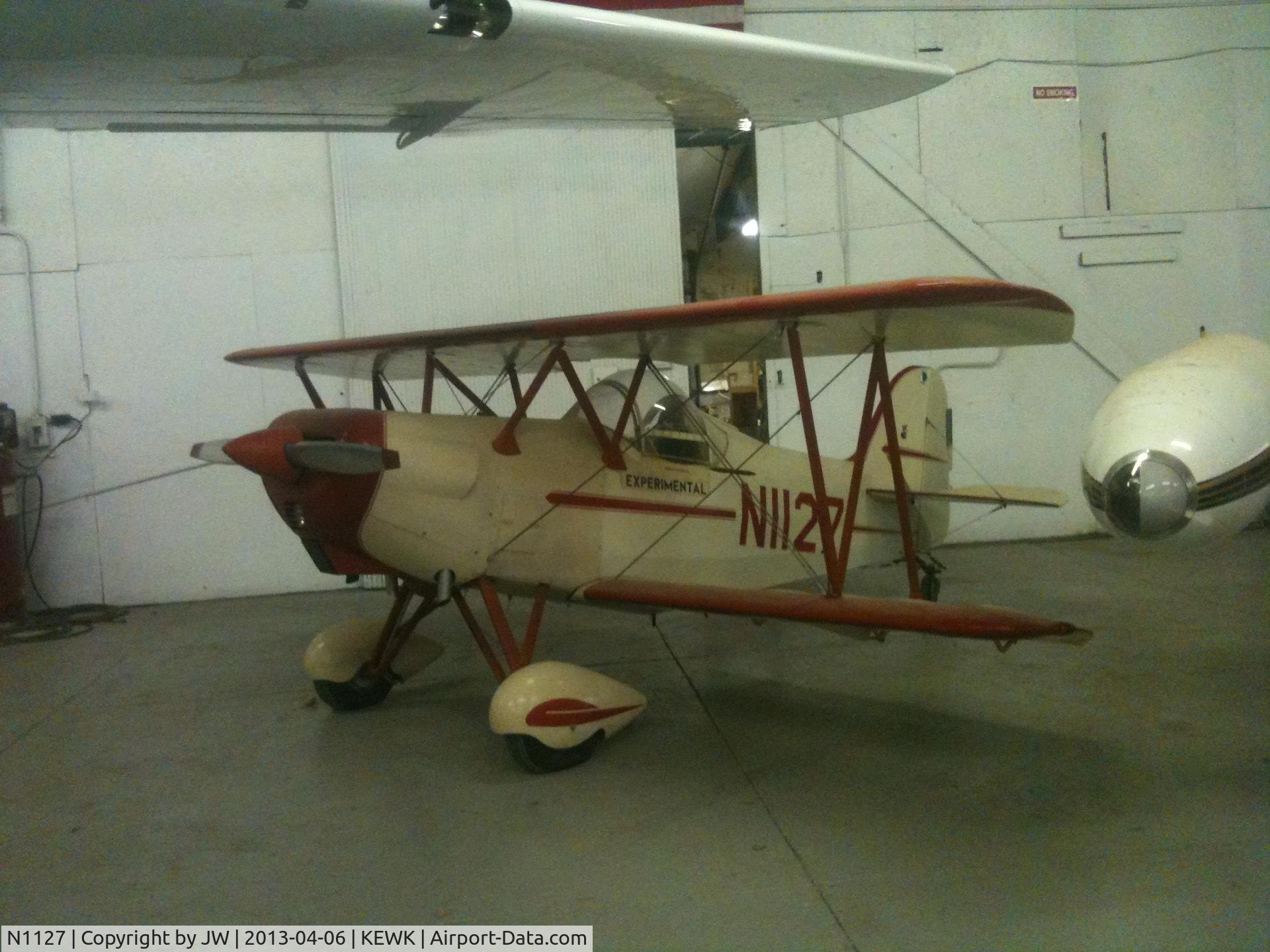 N1127, 1962 Smith DSA-1 Miniplane C/N G-1, Parked in a hangar in Newton, Kansas