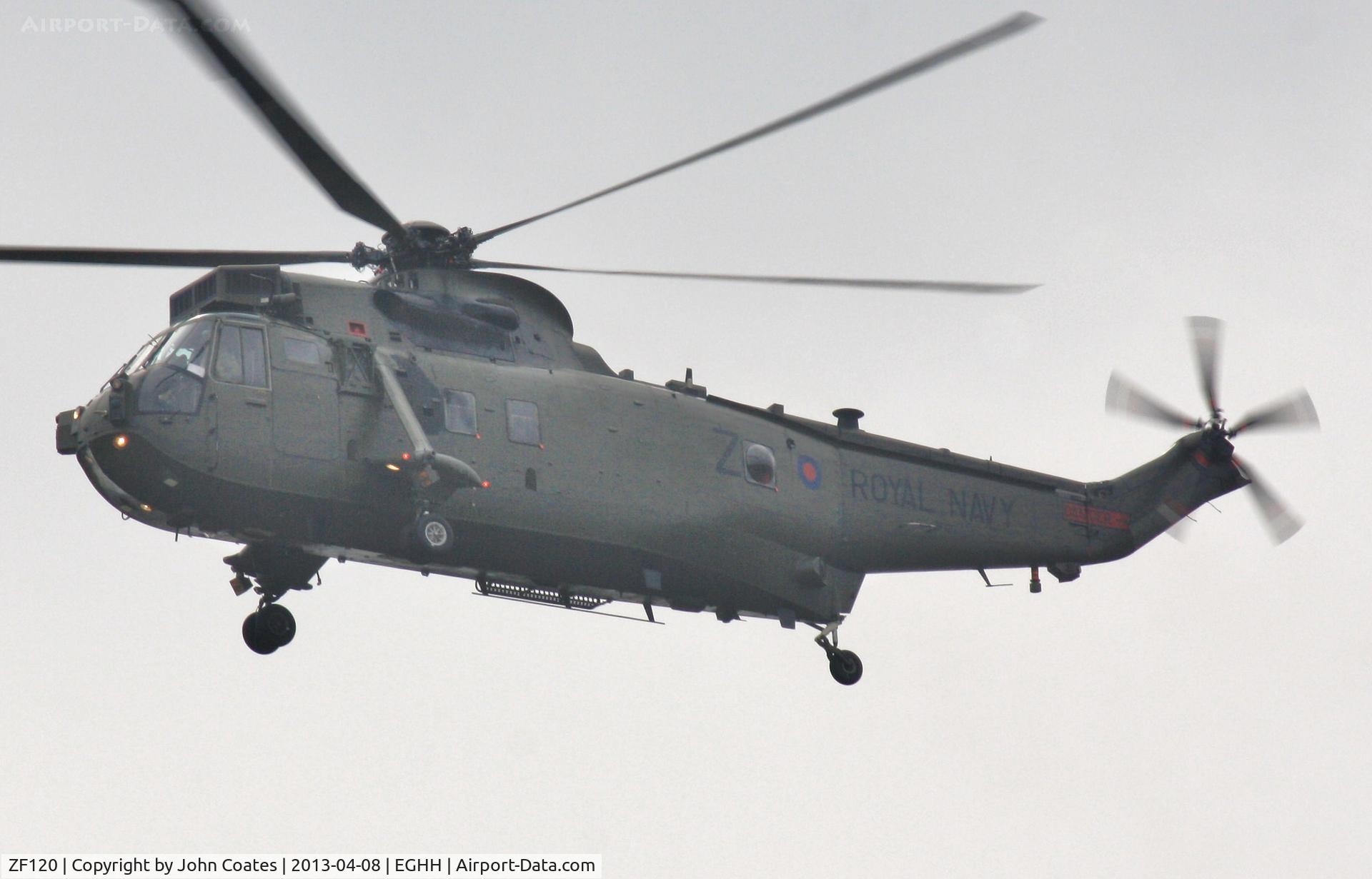 ZF120, 1986 Westland Sea King HC.4 C/N WA967, coded Z low pass in poor weather