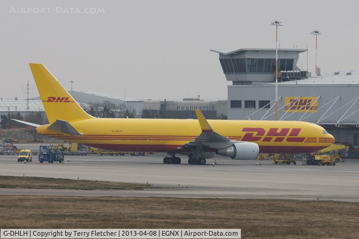 G-DHLH, 2012 Boeing 767-3JH/F/ER C/N 37808, 2012 Boeing 767-3JHF(ER), c/n: 37808 of DHL on the cargo ramp at East Midlands