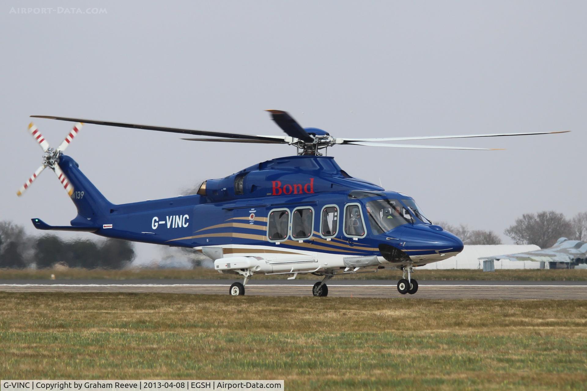 G-VINC, 2013 AgustaWestland AW-139 C/N 31478, Just landed.