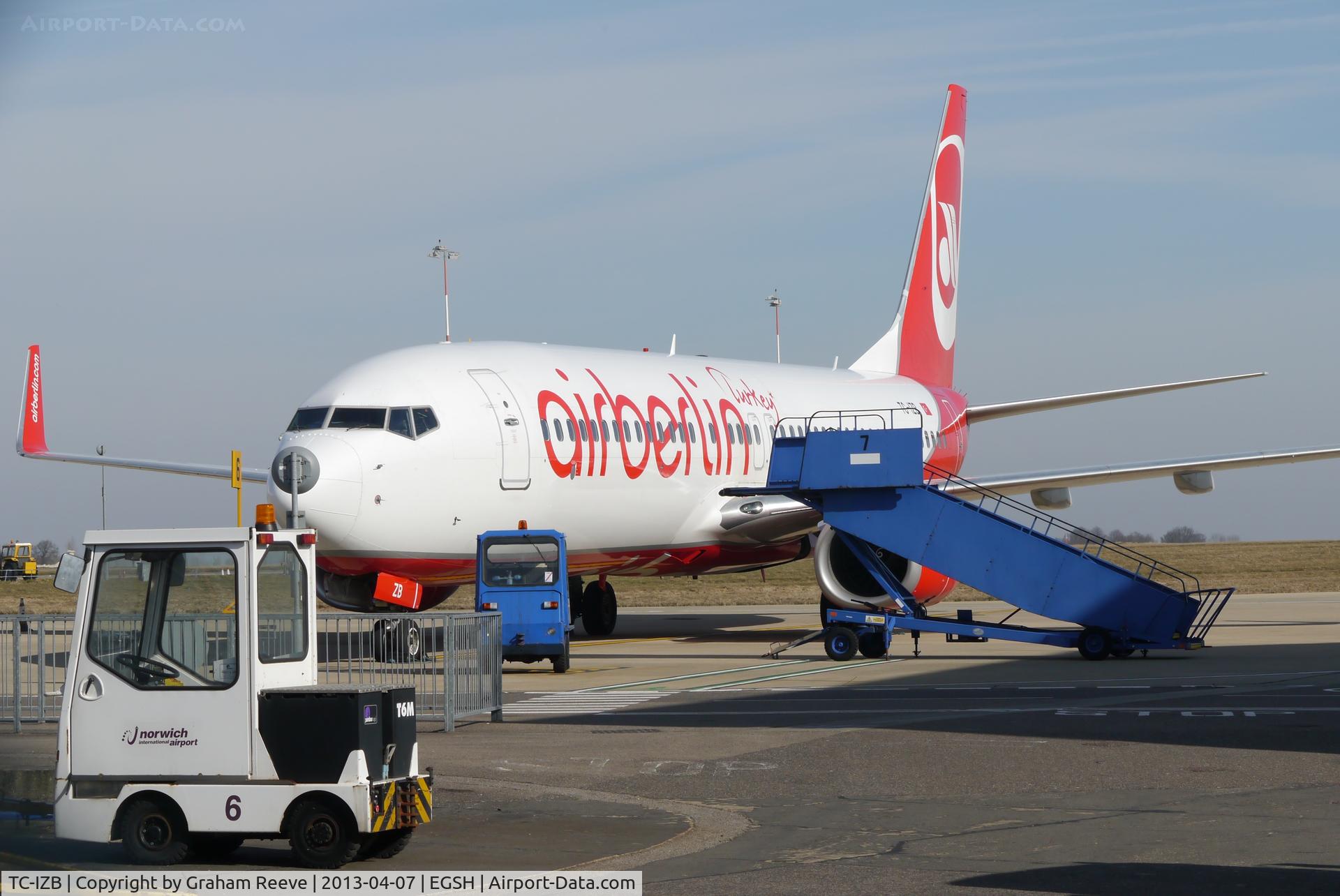 TC-IZB, 2009 Boeing 737-86J C/N 37743, Parked at Norwich.