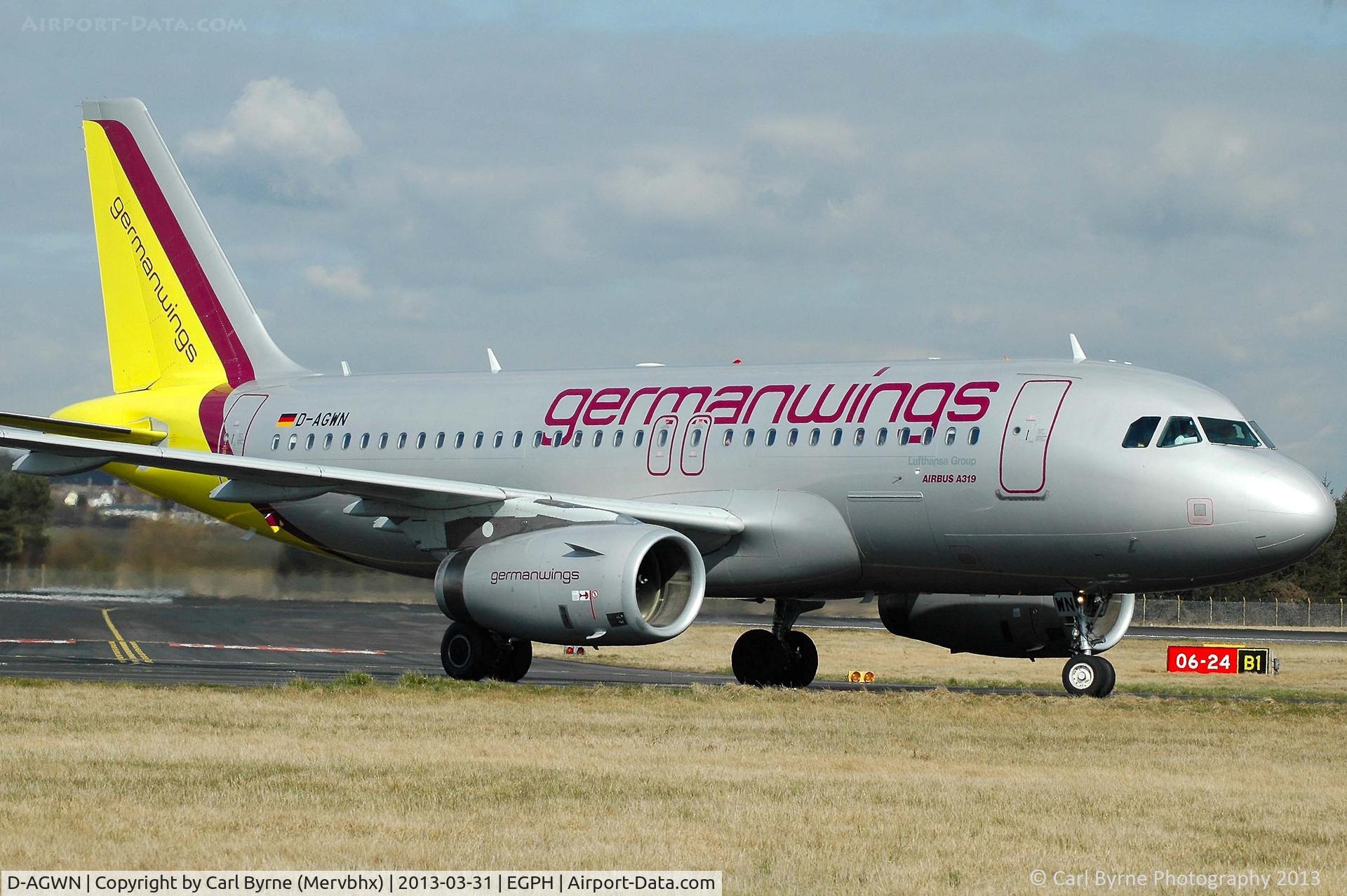 D-AGWN, 2009 Airbus A319-132 C/N 3841, Taken from the Ingliston showground.