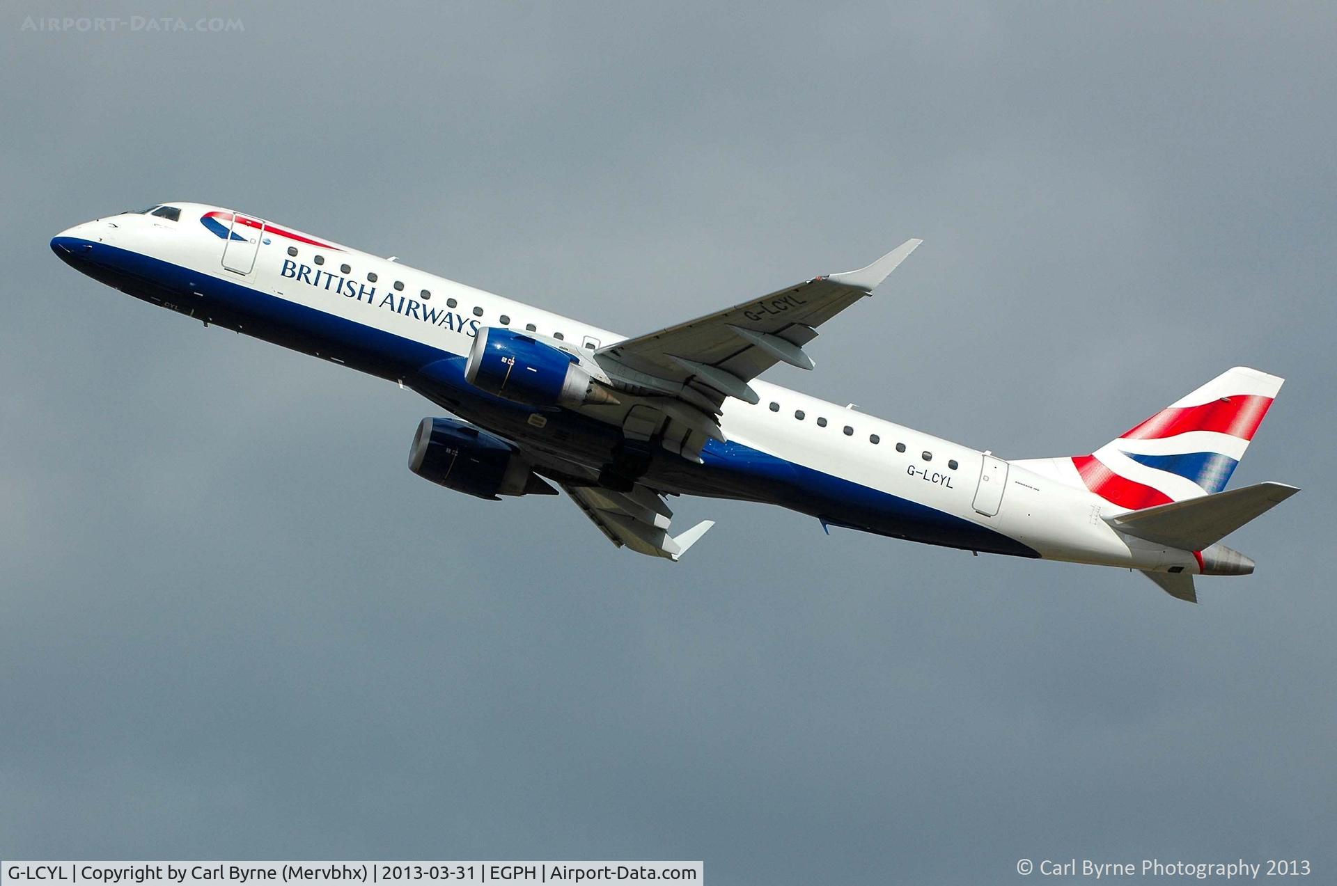 G-LCYL, 2010 Embraer 190SR (ERJ-190-100SR) C/N 19000346, Taken from the Ingliston showground.