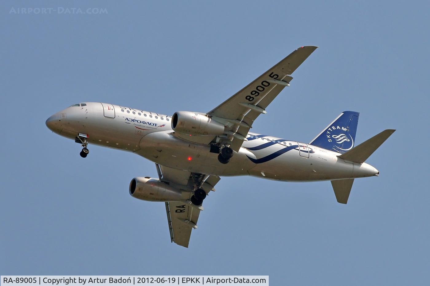 RA-89005, 2012 Sukhoi Superjet 100-95 C/N 95013, Aeroflot (Sky Team livery)