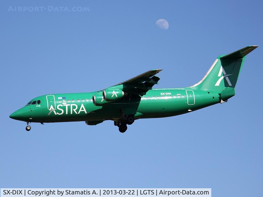 SX-DIX, 1991 British Aerospace BAe.146-300 C/N E3193, Landing on rwy 34 at Thessaloniki ''Makedonia'' Airport