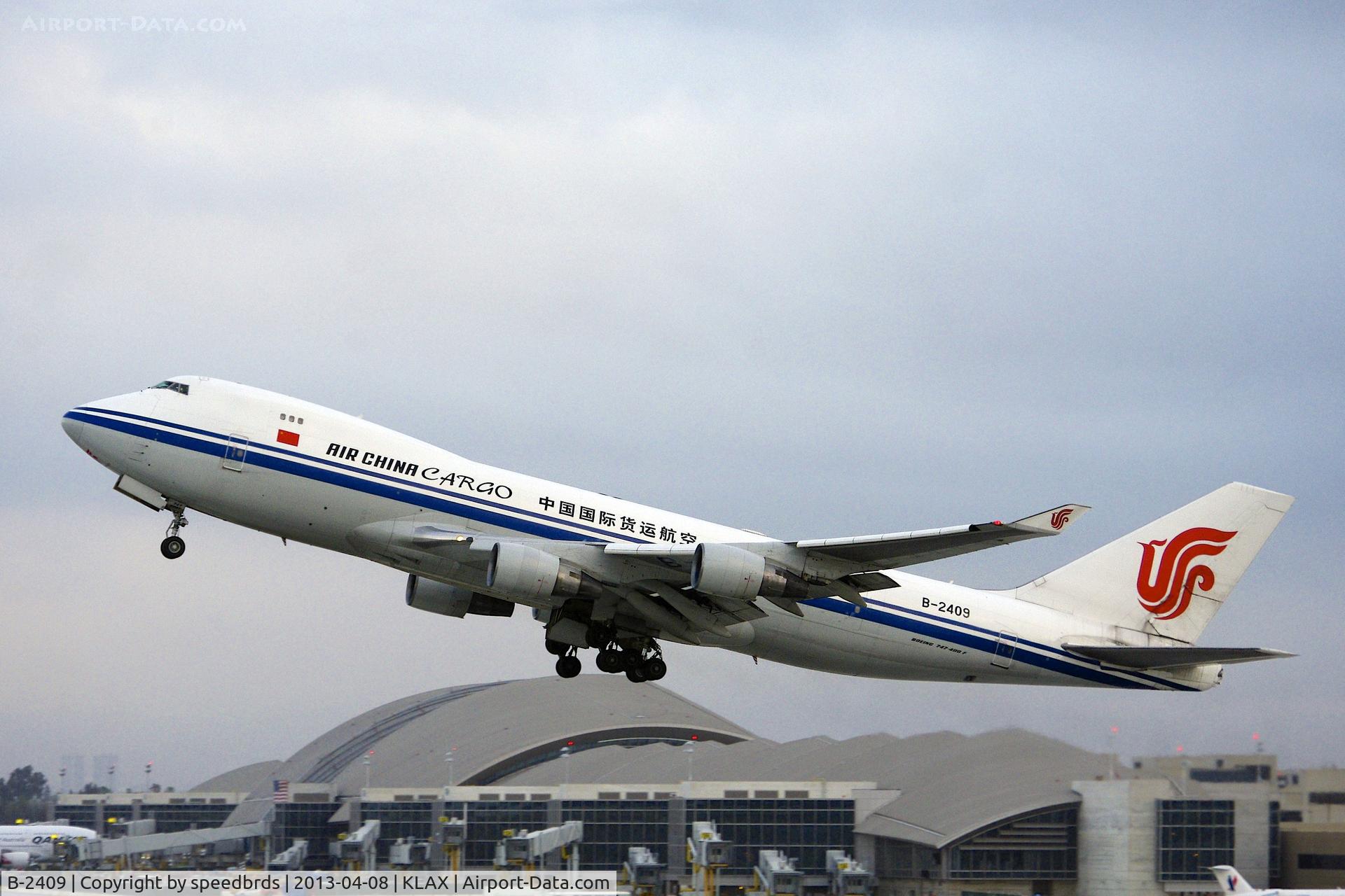 B-2409, Boeing 747-412F/SCD C/N 26560, Air China Cargo 747-400F departing 25R