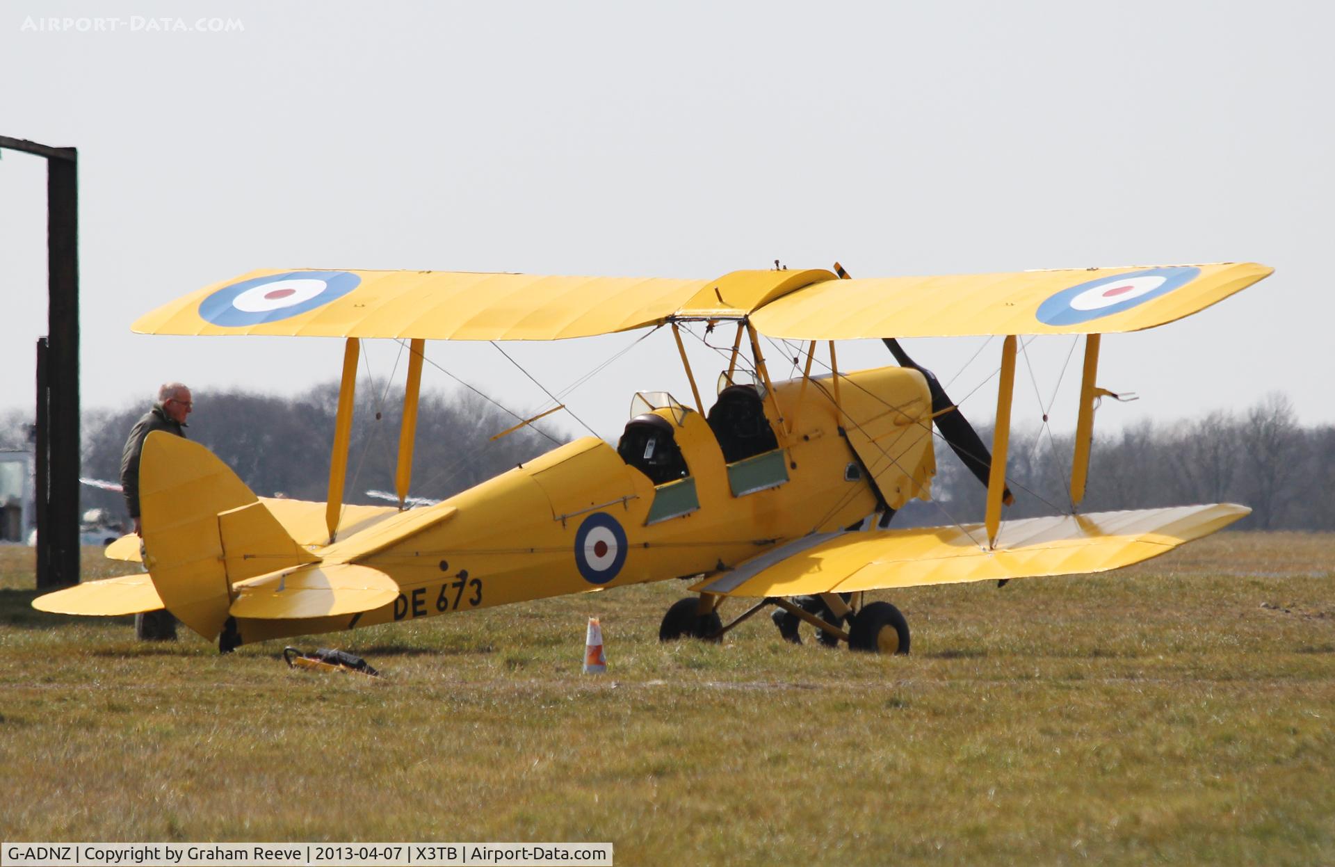 G-ADNZ, 1942 De Havilland DH-82A Tiger Moth II C/N 85614, Parked at Tibenham.