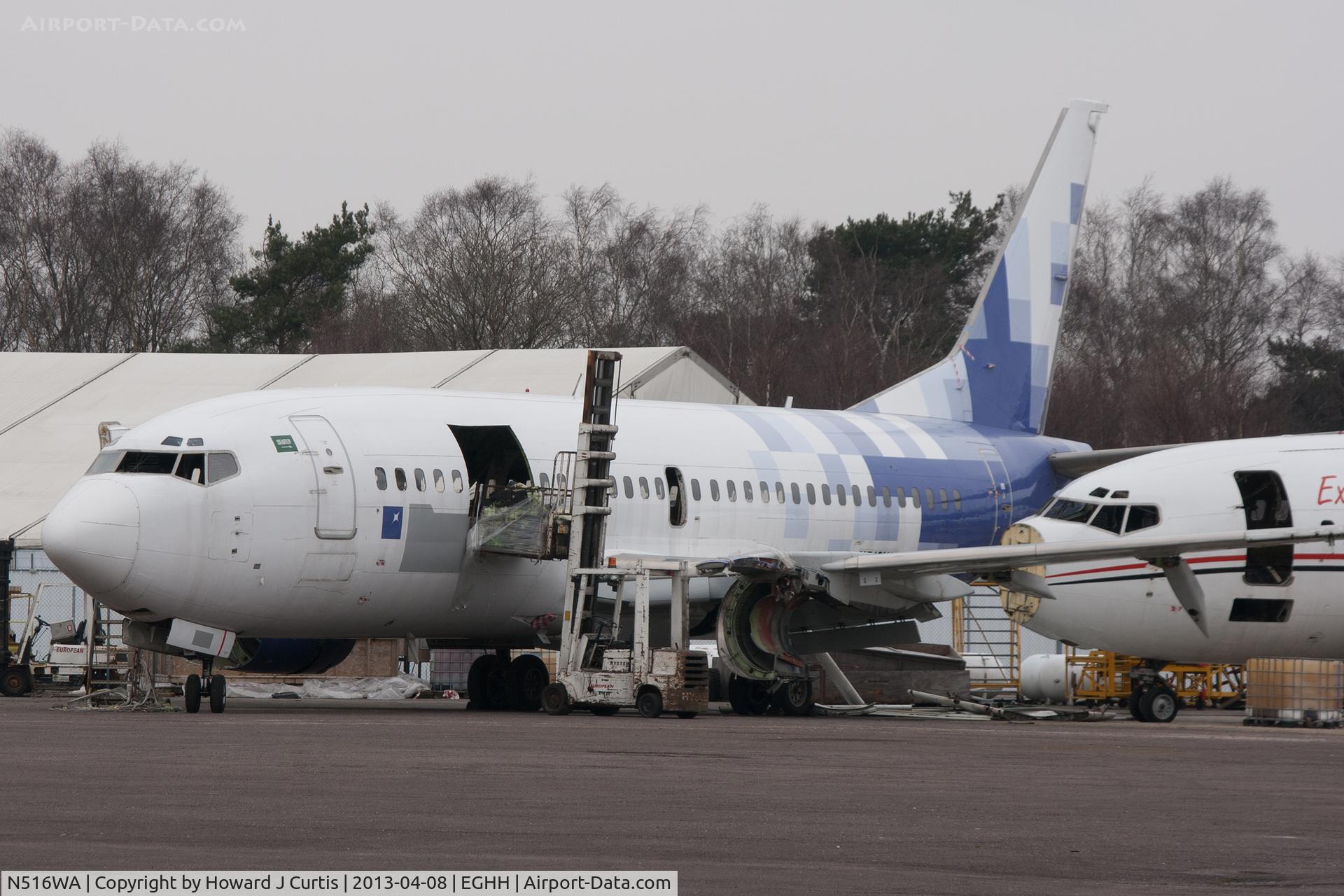 N516WA, 1991 Boeing 737-3M8 C/N 25016, A shot of the port side of this ex SAMA Airlines 737 as it slowly meets its end.
