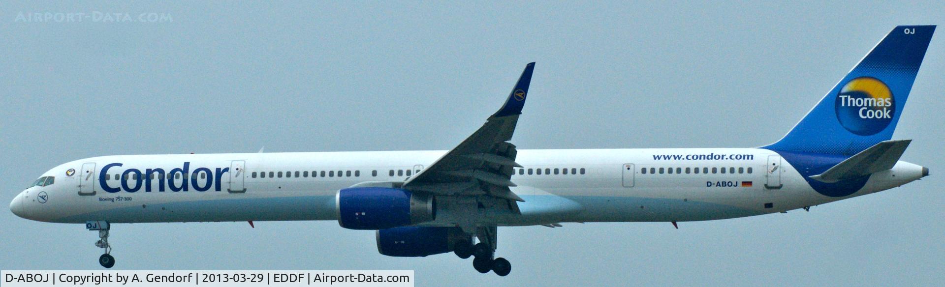 D-ABOJ, 2000 Boeing 757-330 C/N 29019, Condor, seen here landing RWY25L at Frankfurt Int´l (EDDF)