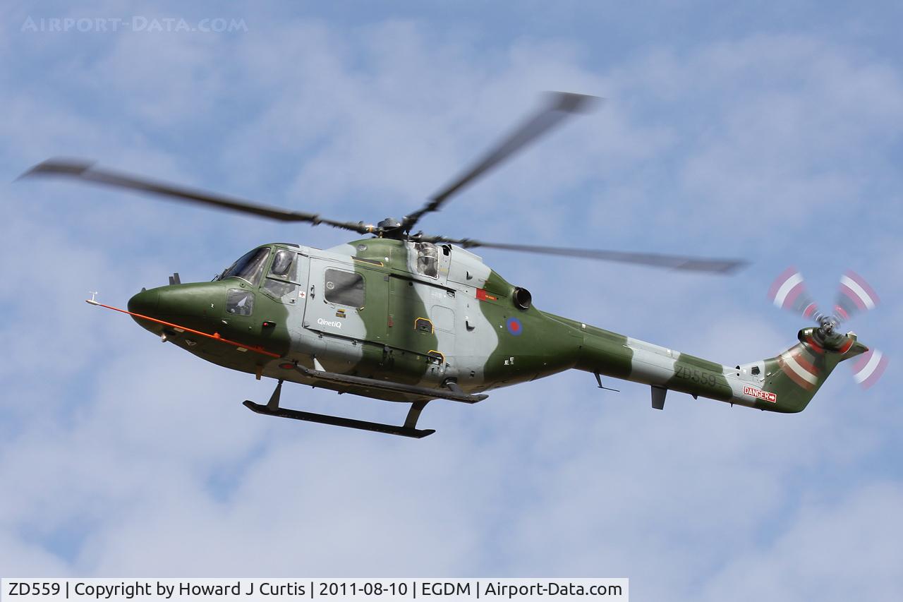 ZD559, 1985 Westland Lynx AH.5X C/N 315, The solitary Lynx AH.5X caught on approach to its home base.