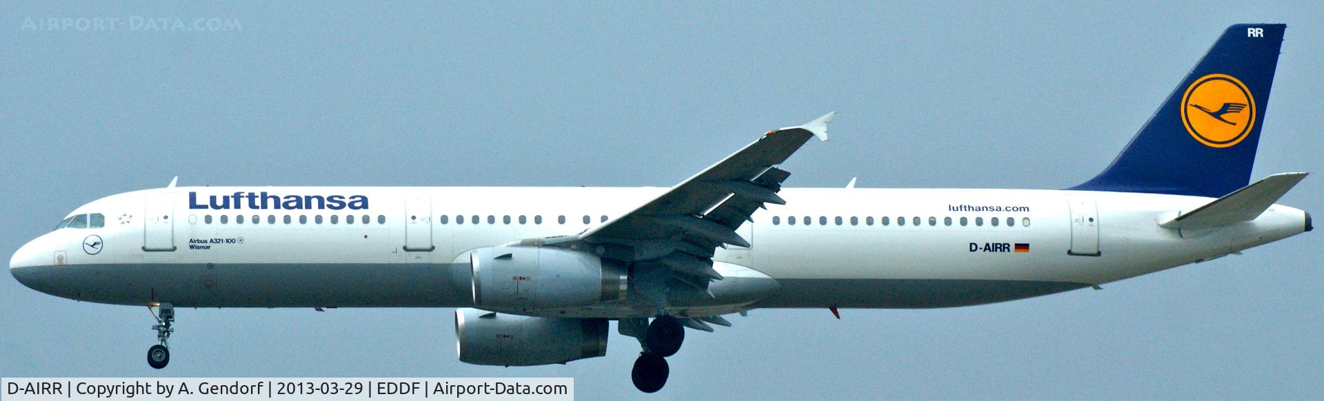 D-AIRR, 1995 Airbus A321-131 C/N 0567, Lufthansa, is arriving at Frankfurt Int´l (EDDF)