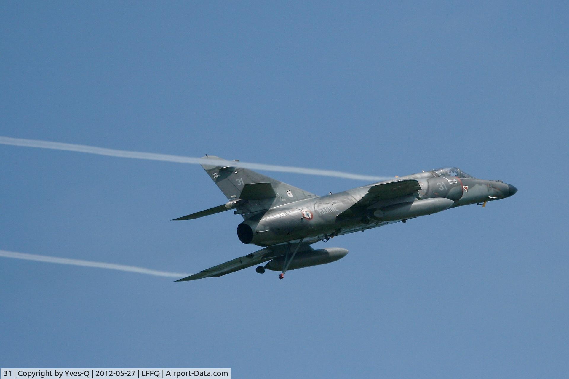 31, Dassault Super Etendard C/N 31, French Naval Aviation Dassault Super Etendard M (SEM), La Ferté-Alais Airfield (LFFQ) Air Show (Le Temps Des Hélices)