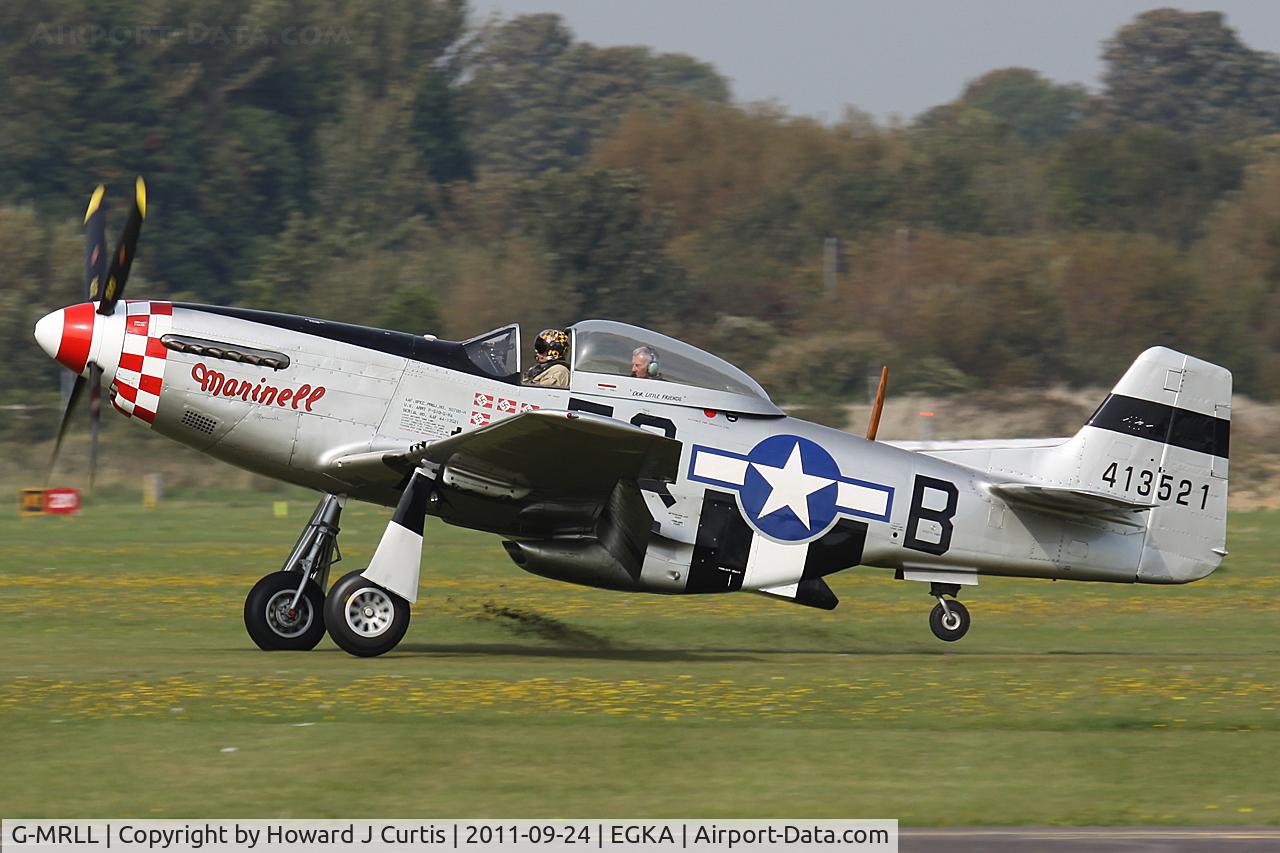 G-MRLL, 1943 North American P-51D Mustang C/N 109-27154, 'Marinell' caught on landing.