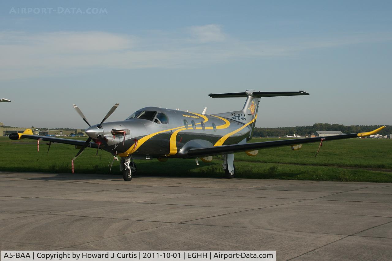 A5-BAA, 2008 Pilatus PC-12/47 C/N 885, A very exotic registration, ex G-DAKI. Became N312LM and then N631DB.